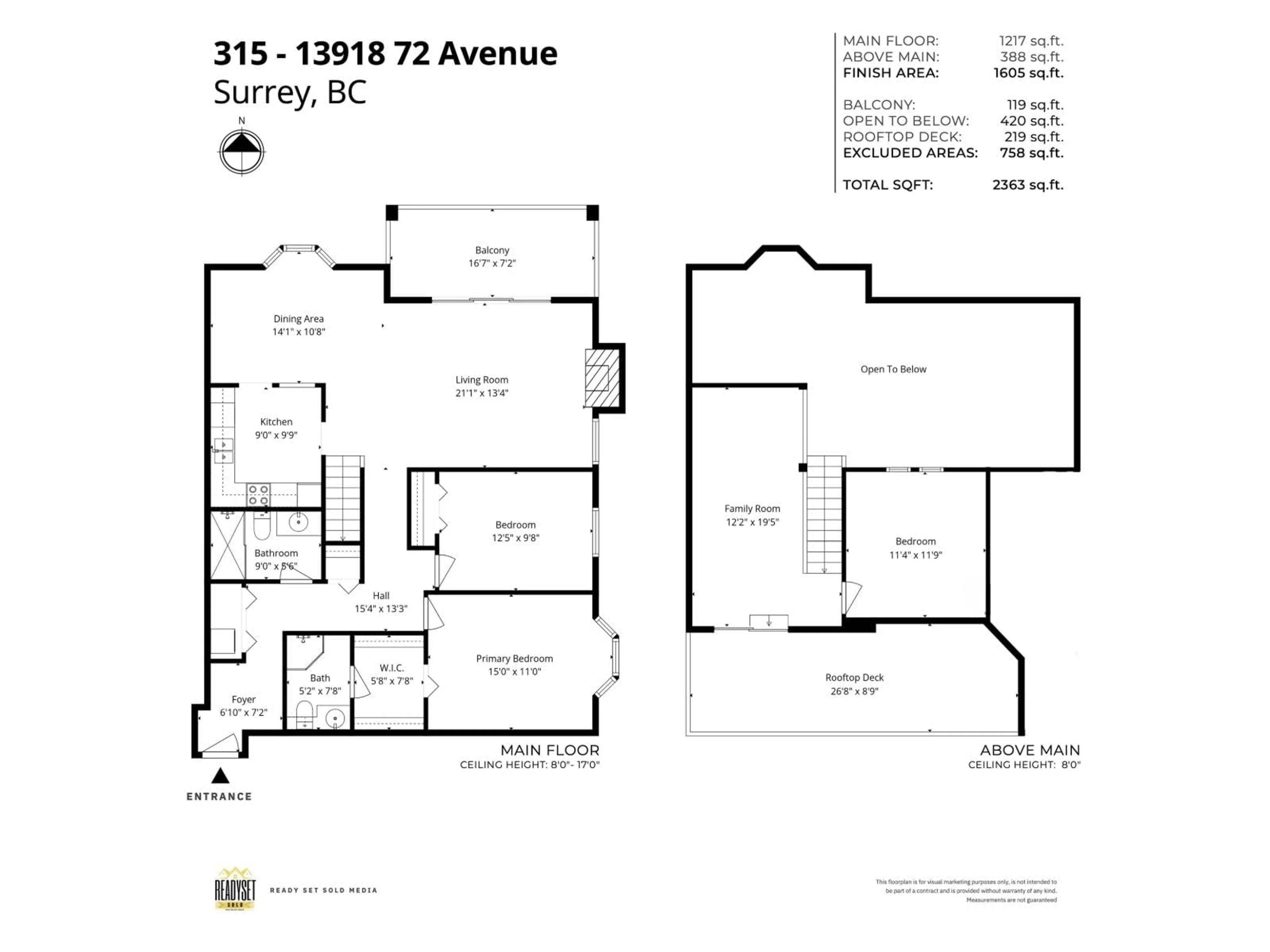 Floor plan for 315 - 13918 72 AVENUE, Surrey British Columbia V3W0T4