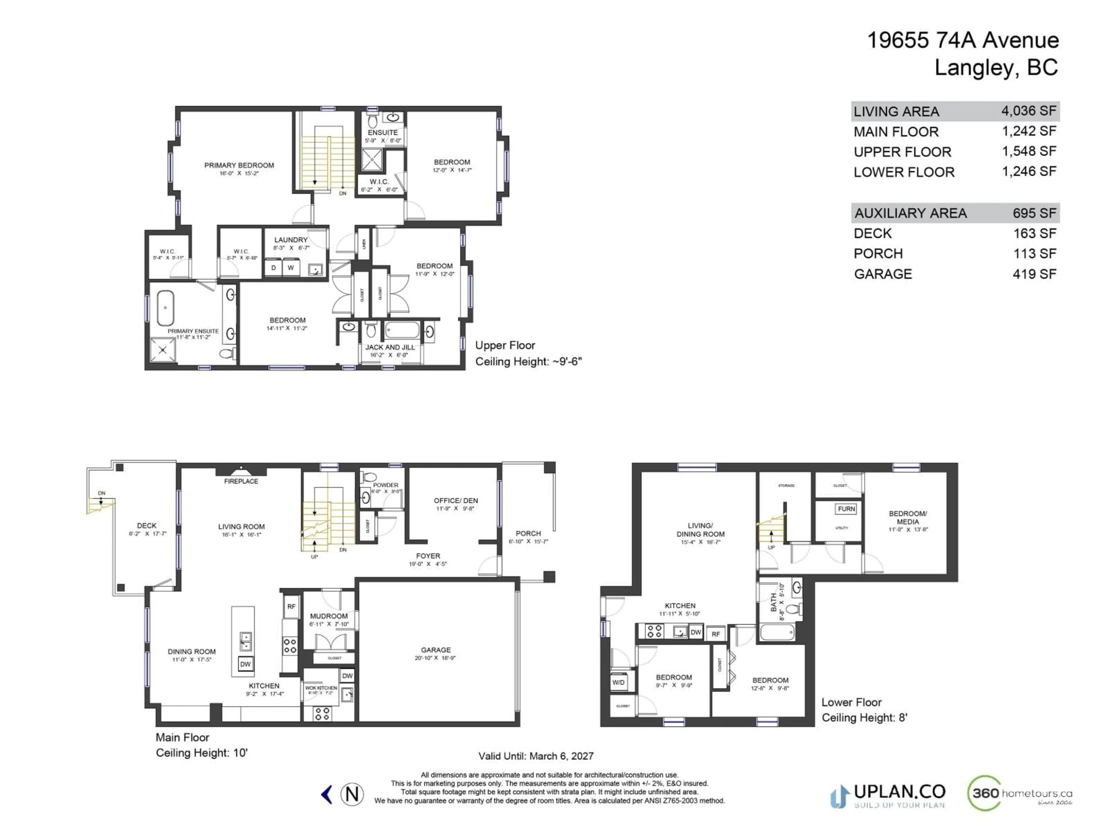 Floor plan for 19655 74A AVENUE, Langley British Columbia V2Y3R8