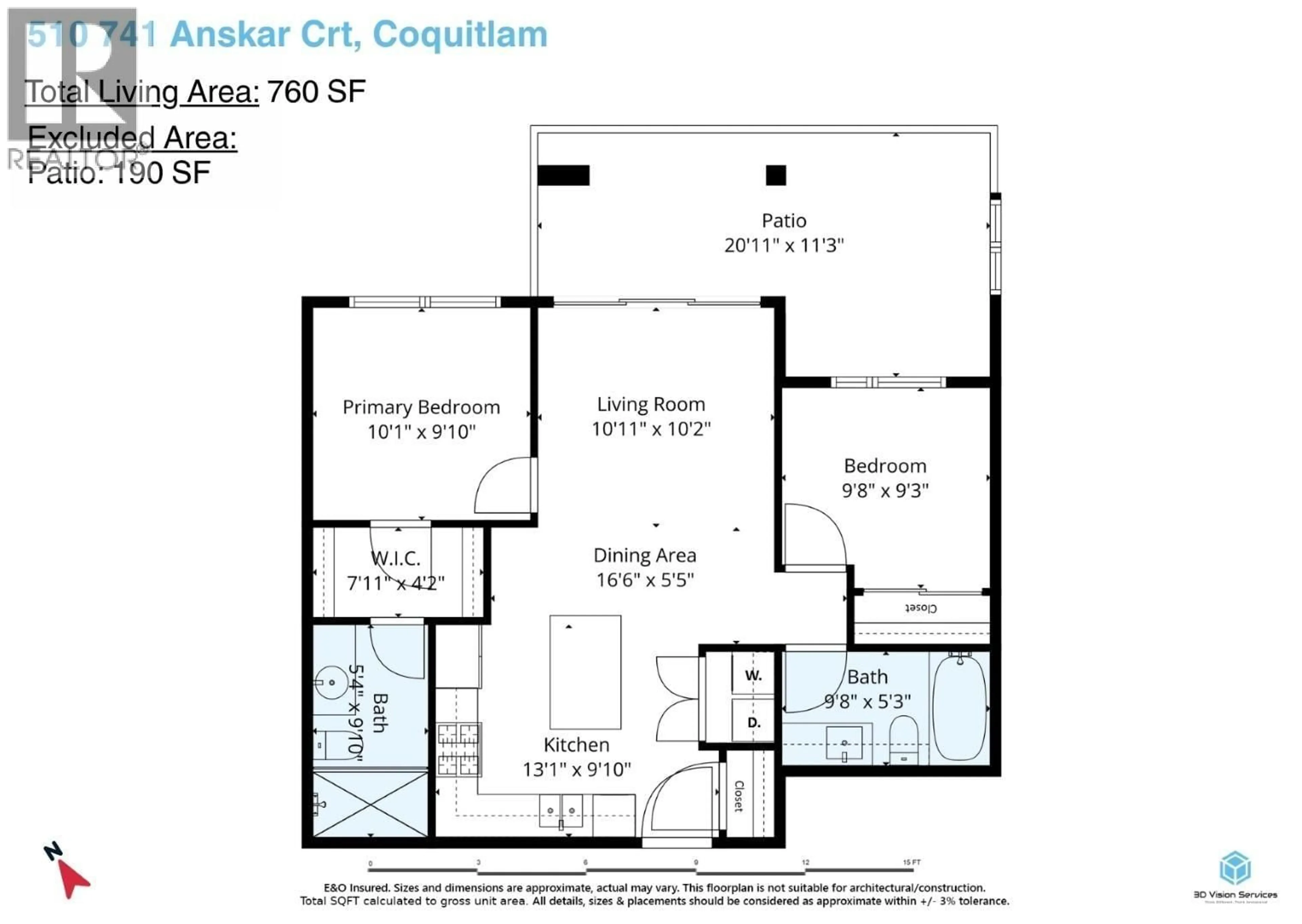 Floor plan for 510 - 741 ANSKAR COURT, Coquitlam British Columbia V3J0N3