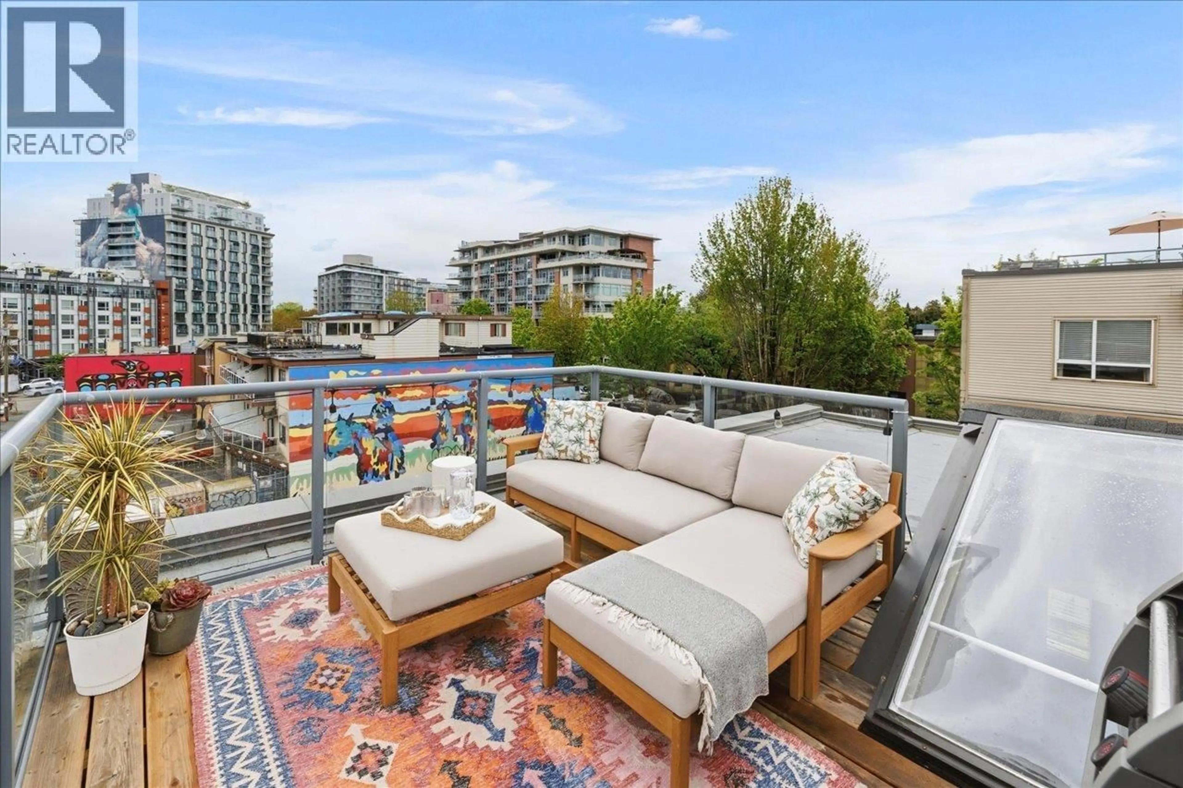 Patio, city buildings view from balcony for 314 - 2688 WATSON STREET, Vancouver British Columbia V5T4T6
