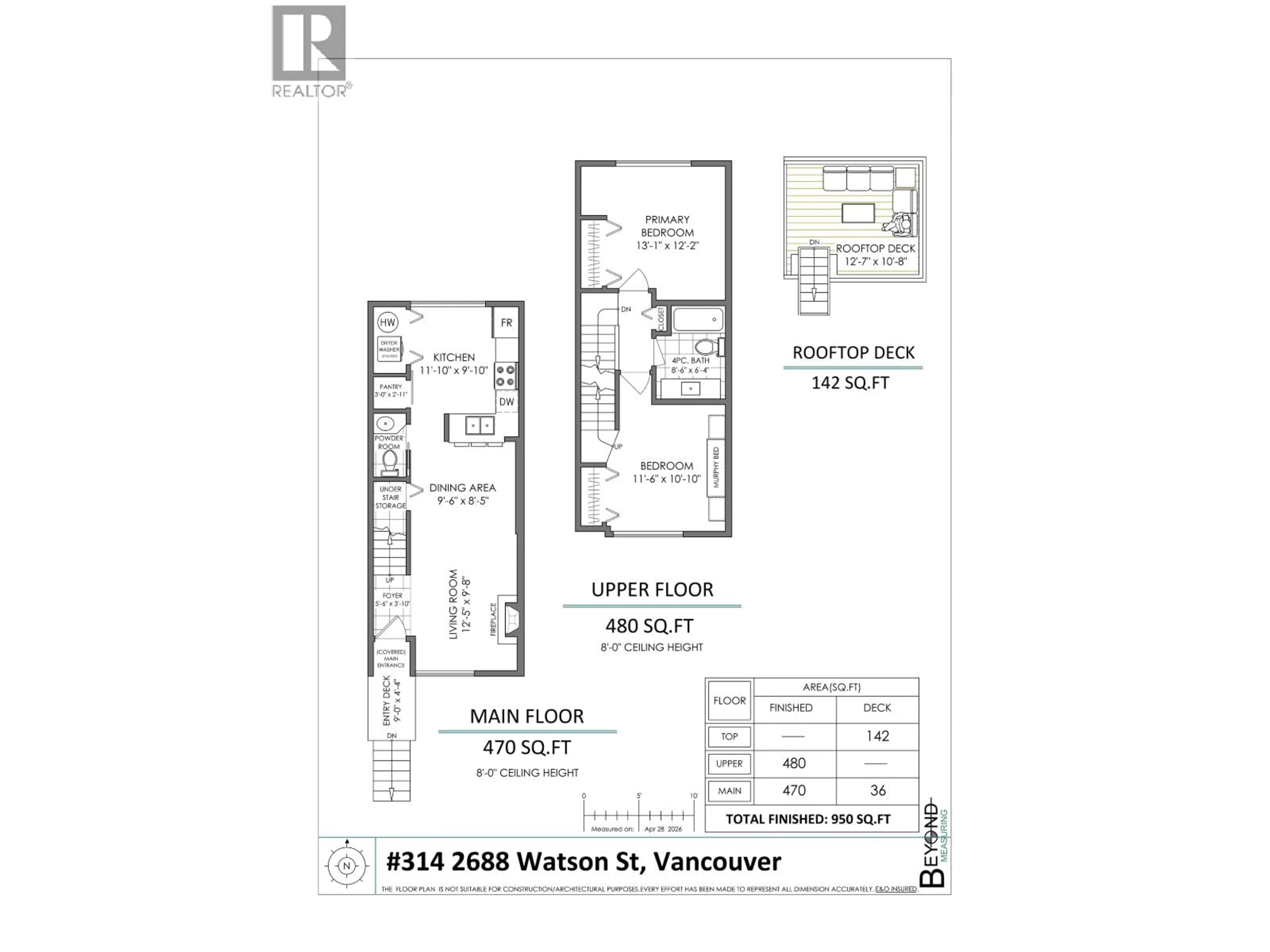 Floor plan for 314 - 2688 WATSON STREET, Vancouver British Columbia V5T4T6
