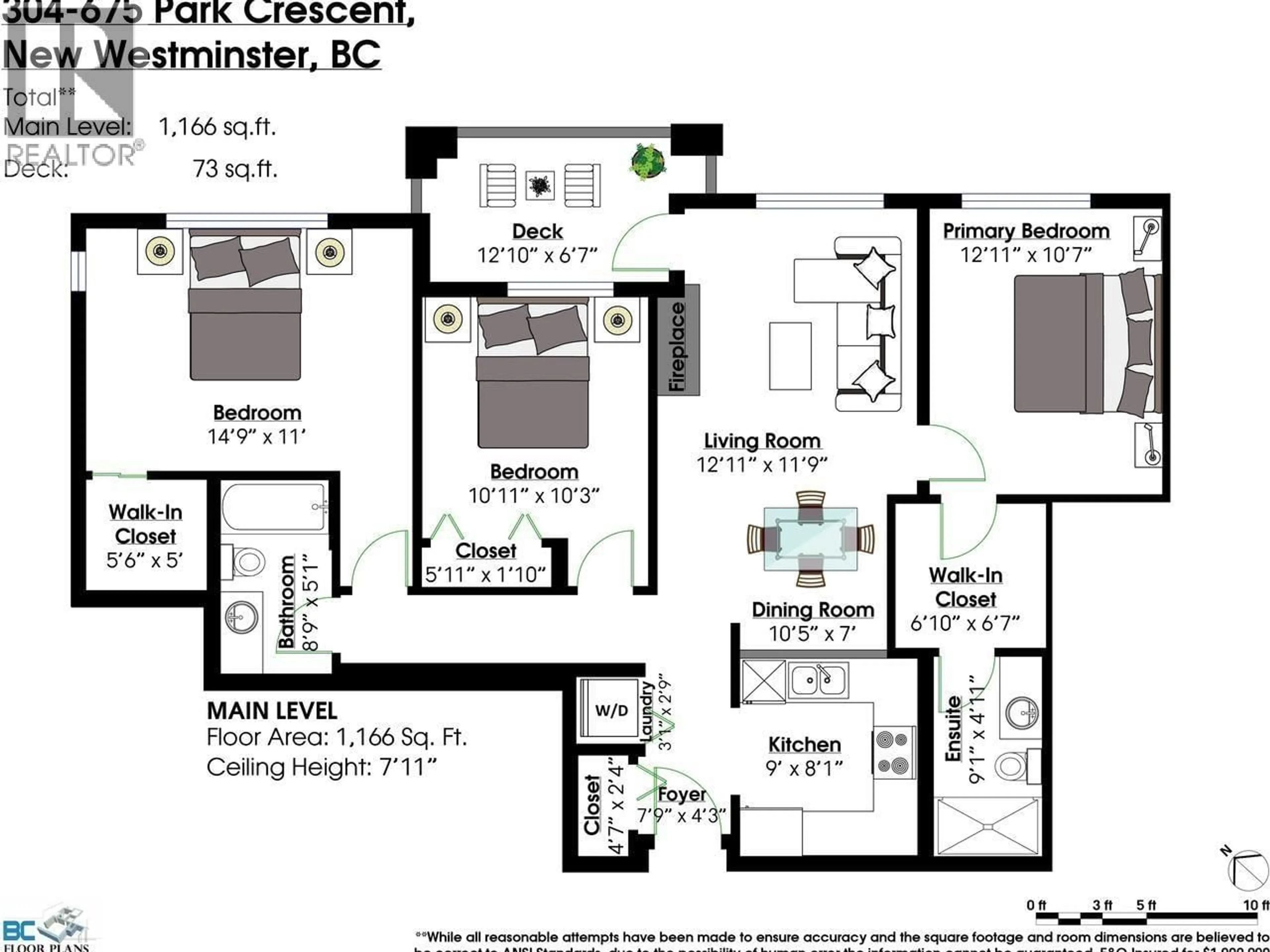 Floor plan for 304 - 675 PARK CRESCENT, New Westminster British Columbia V3L5W4