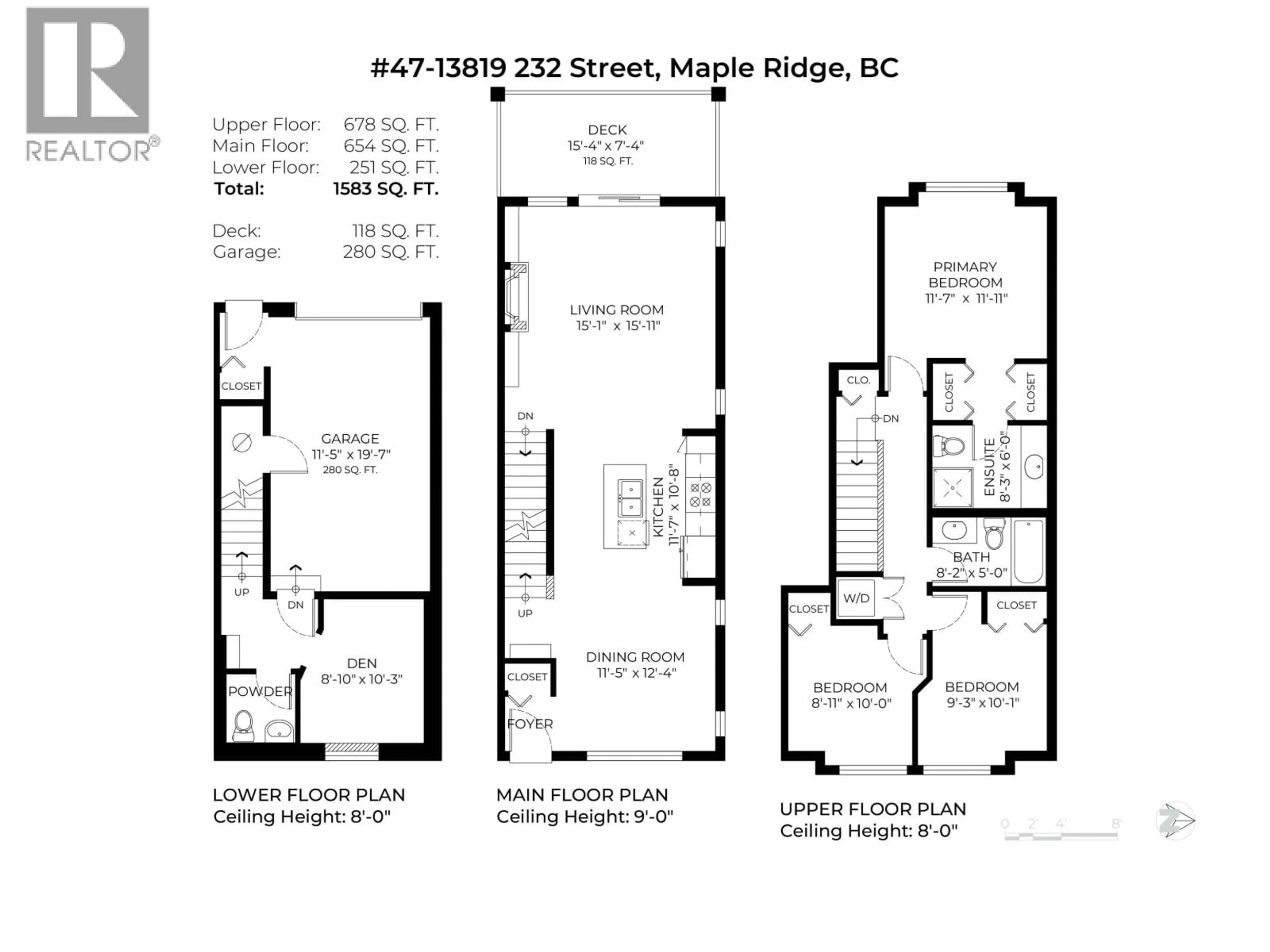 Floor plan for 47 - 13819 232 STREET, Maple Ridge British Columbia V4R0C7