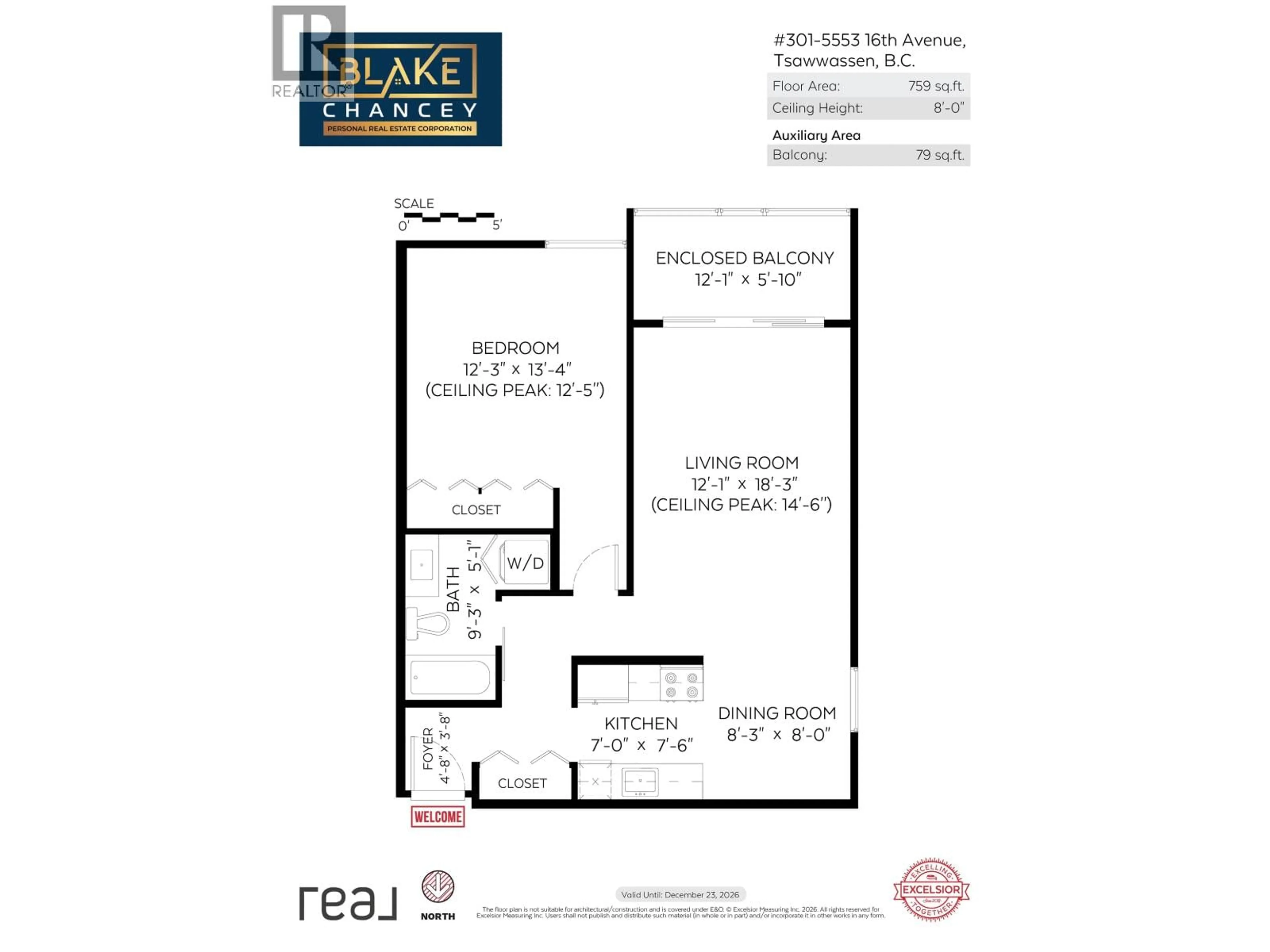 Floor plan for 301 - 5553 16 AVENUE, Delta British Columbia V4M2H7