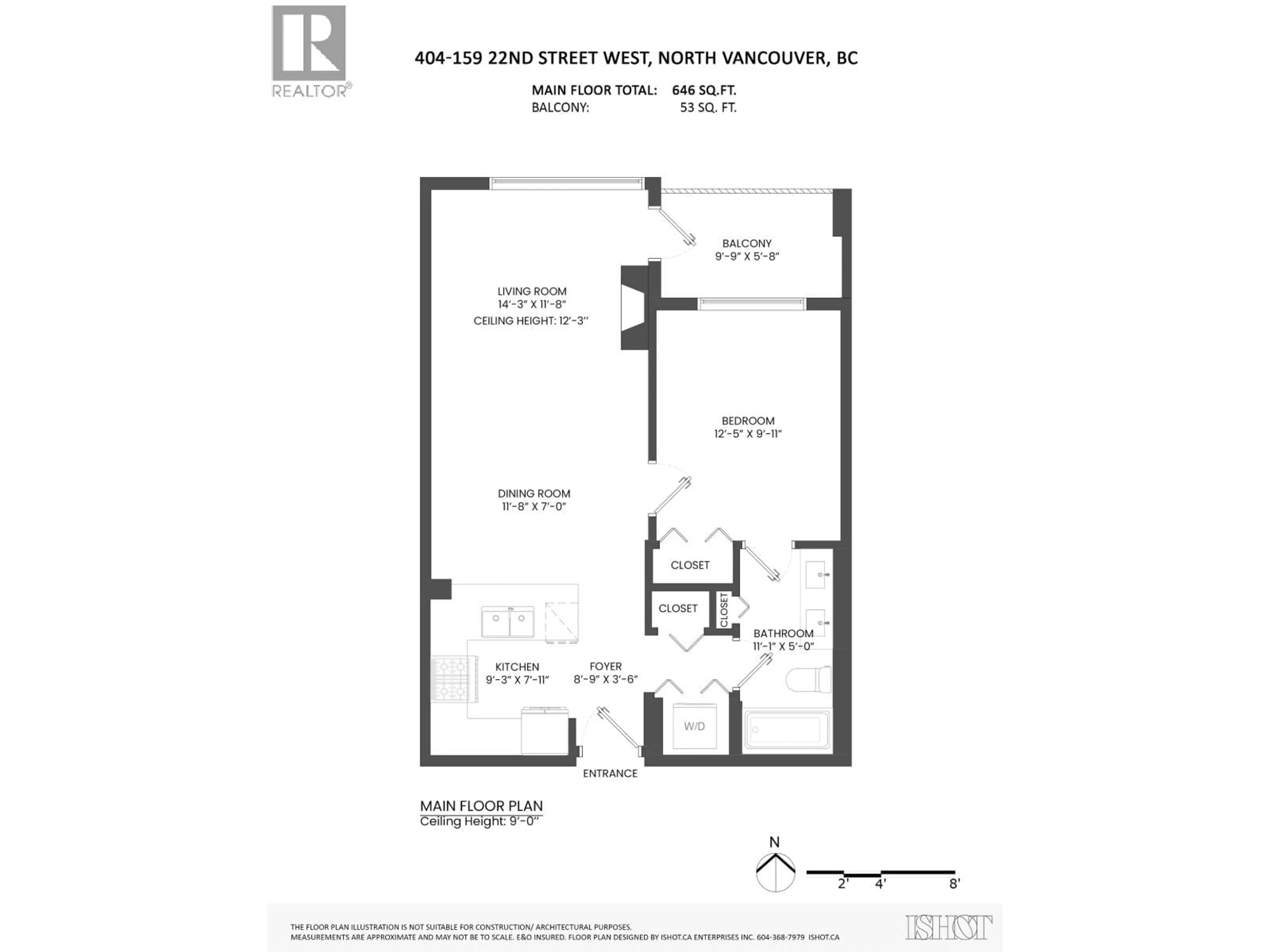 Floor plan for 404 - 159 22ND STREET, North Vancouver British Columbia V7M0B6