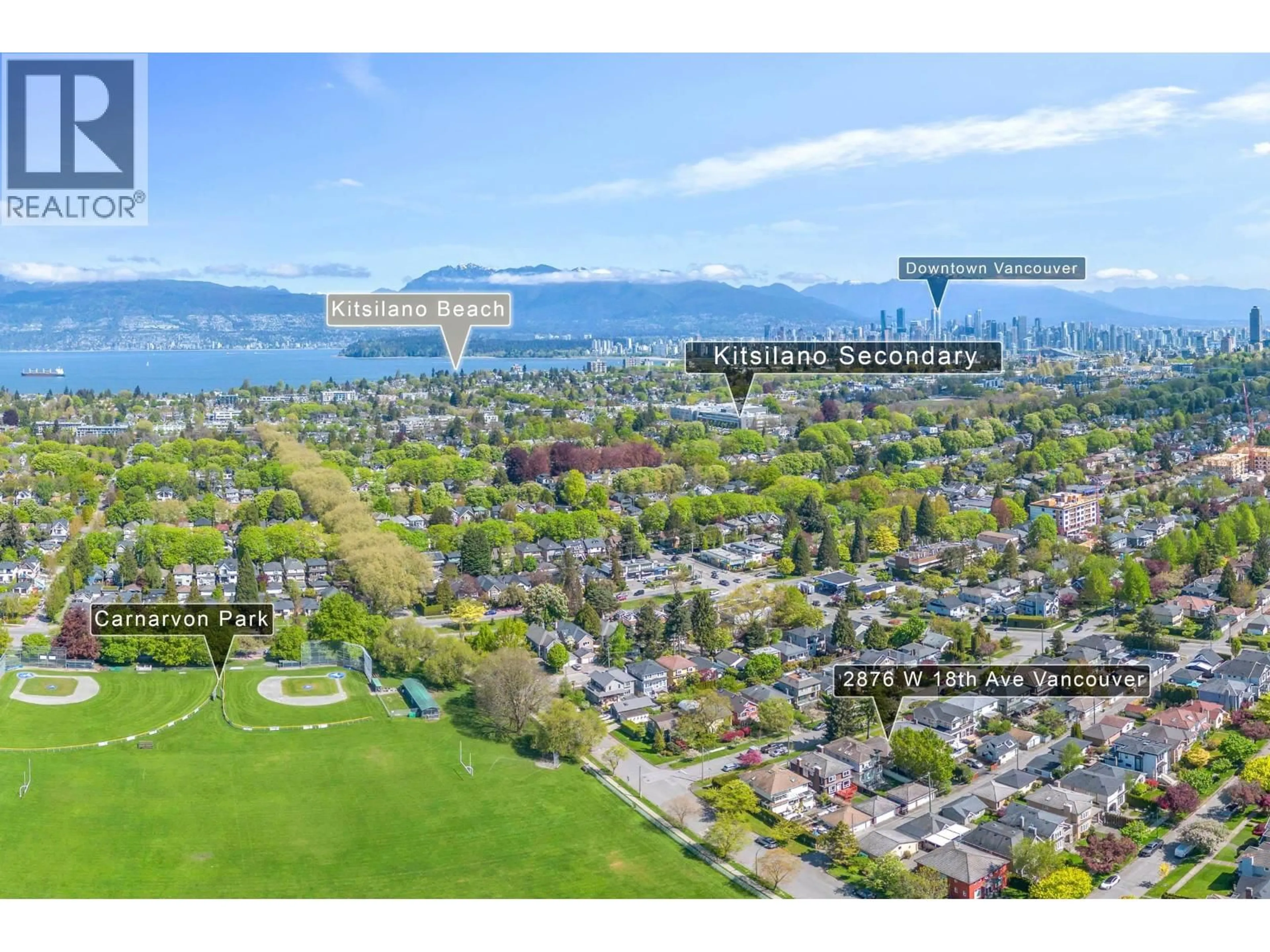 A pic from outside/outdoor area/front of a property/back of a property/a pic from drone, mountain view for 2876 18TH AVENUE, Vancouver British Columbia V6L1B6