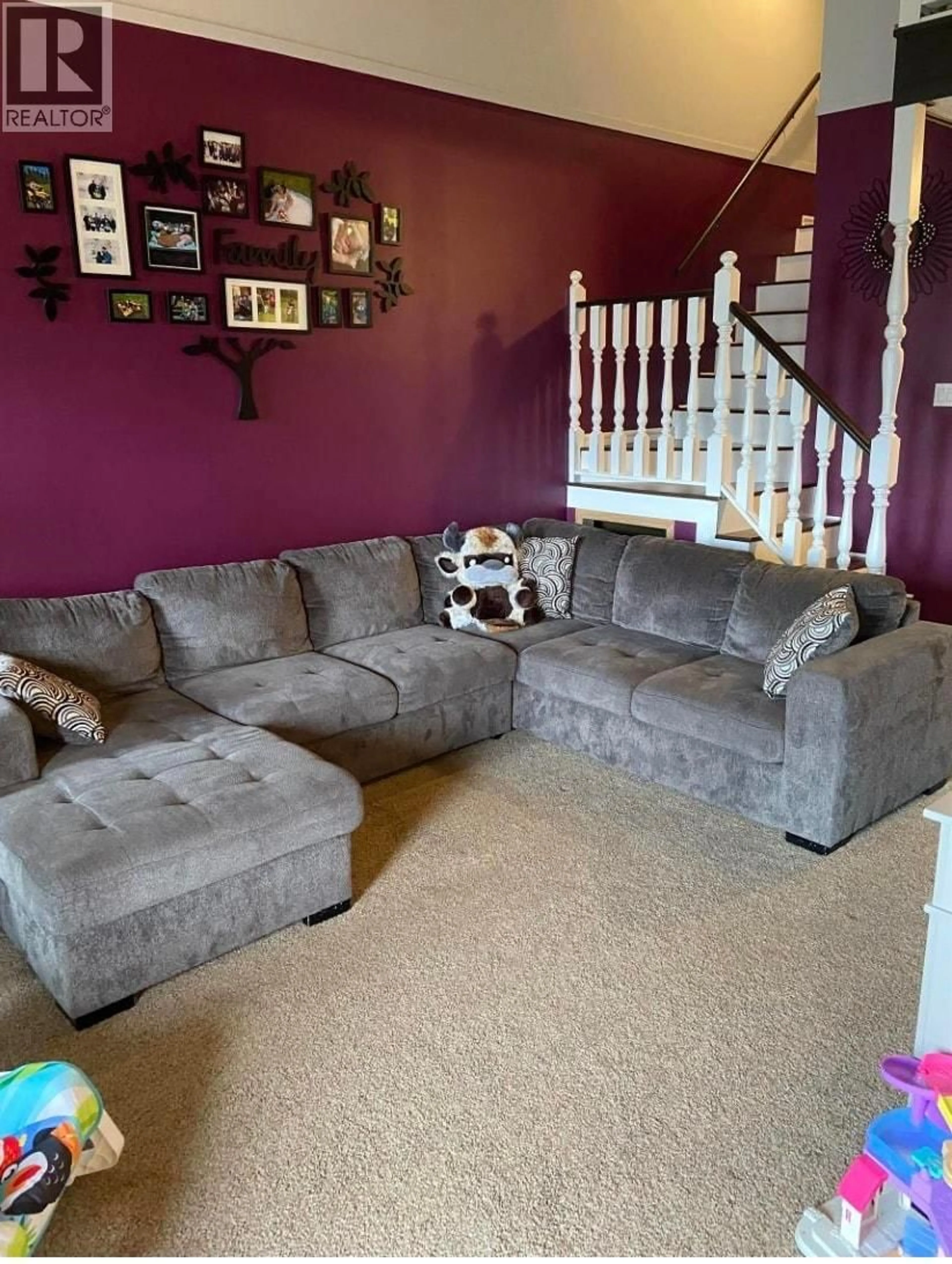 Living room with furniture, carpet floor for 10856 102 STREET, Fort St. John British Columbia V1J4X7
