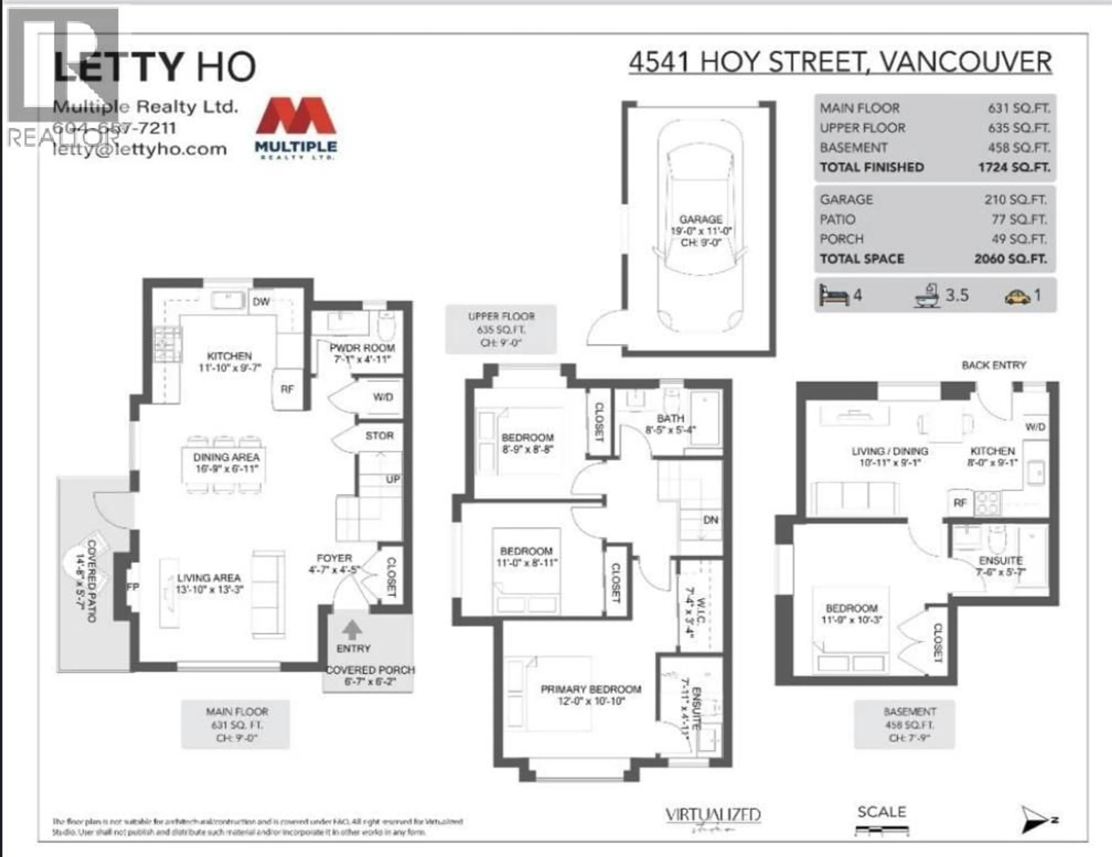 Floor plan for 4541 HOY STREET, Vancouver British Columbia V5R4N5