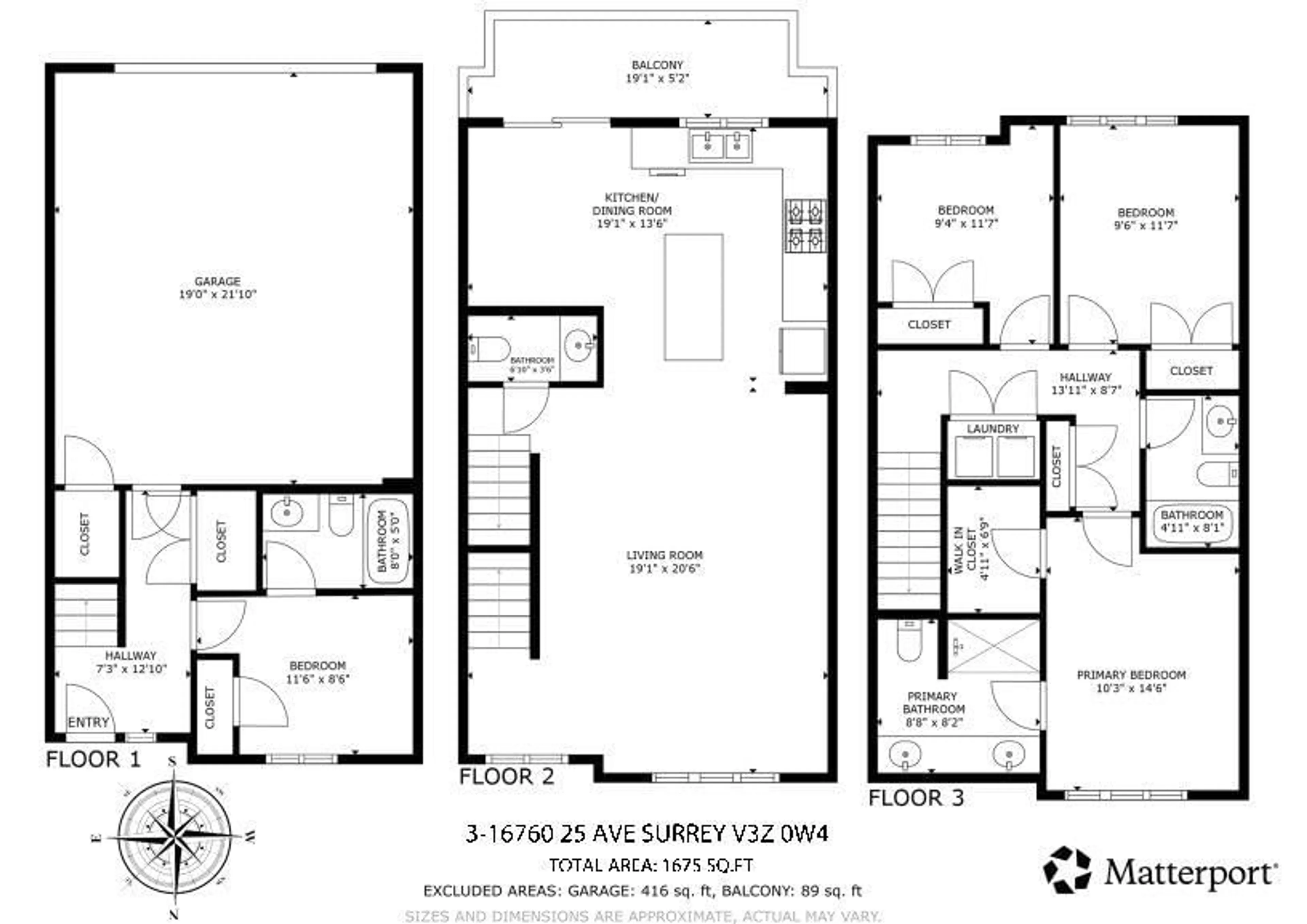Floor plan for 3 - 16760 25 AVENUE, Surrey British Columbia V3Z0W4