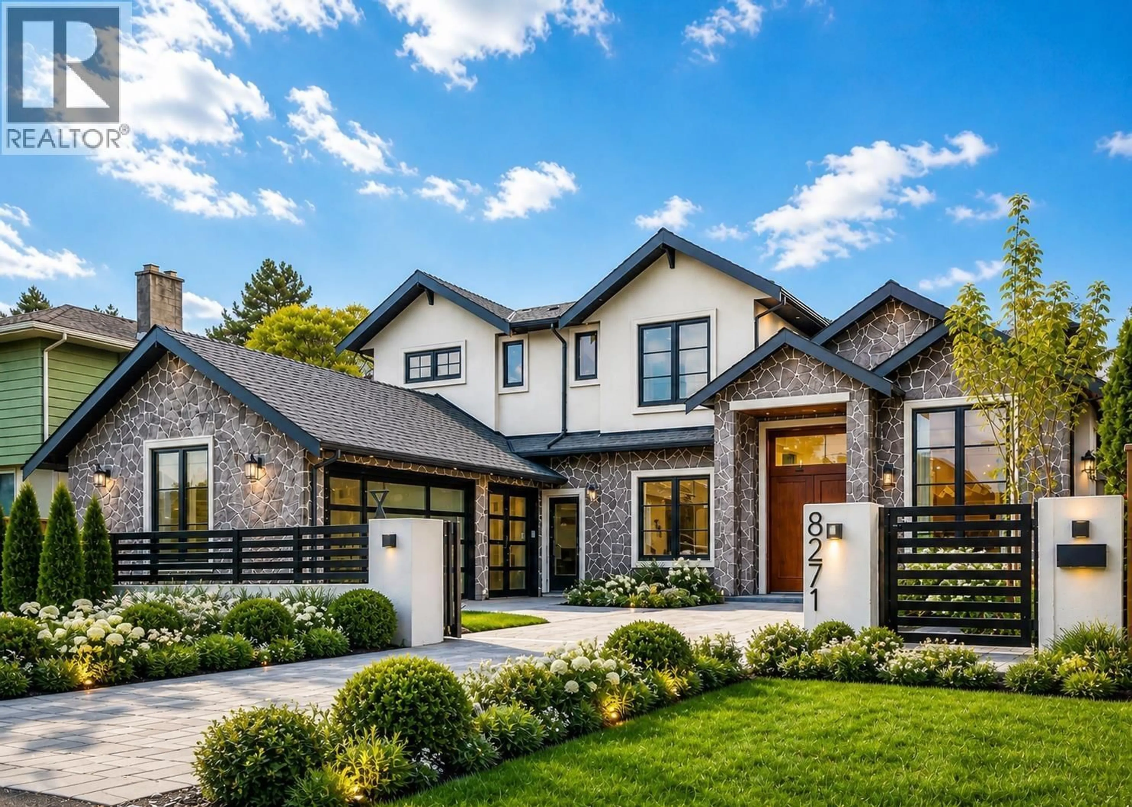 Home with brick exterior material, street for 8271 MINLER ROAD, Richmond British Columbia V7C3T8