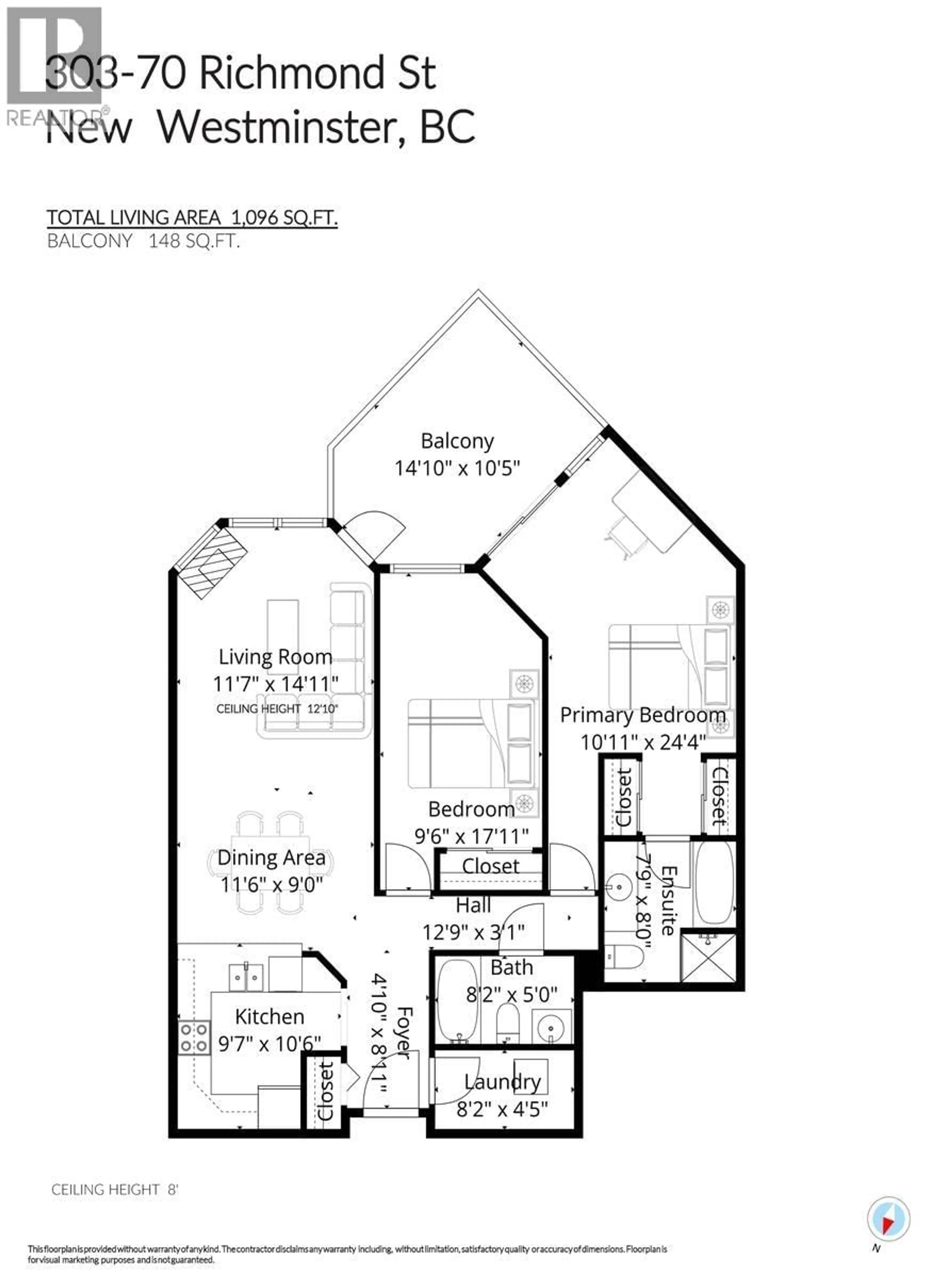 Floor plan for 303 - 70 RICHMOND STREET, New Westminster British Columbia T6W2N4