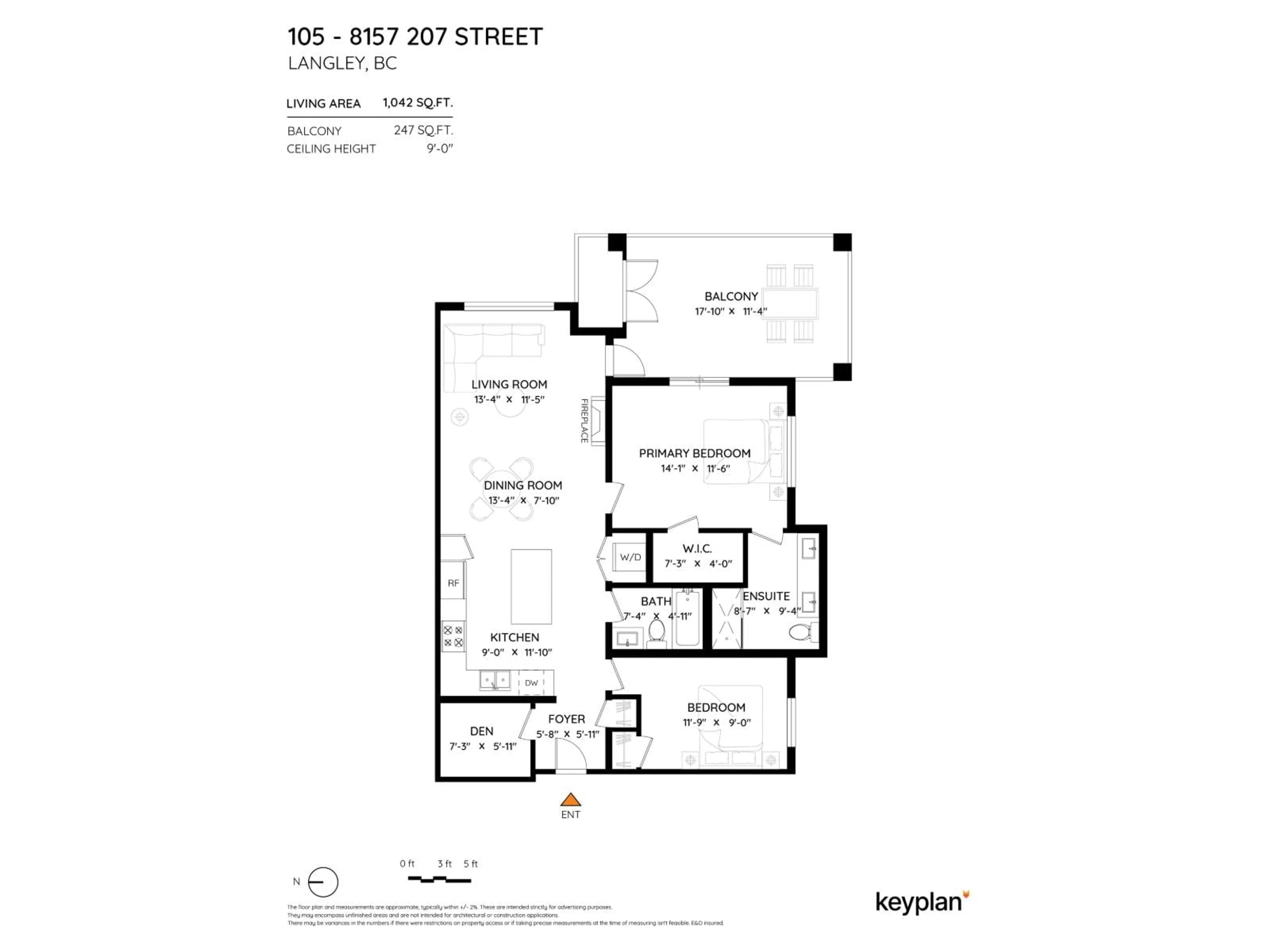 Floor plan for 105 - 8157 207 STREET, Langley British Columbia V2Y0V4