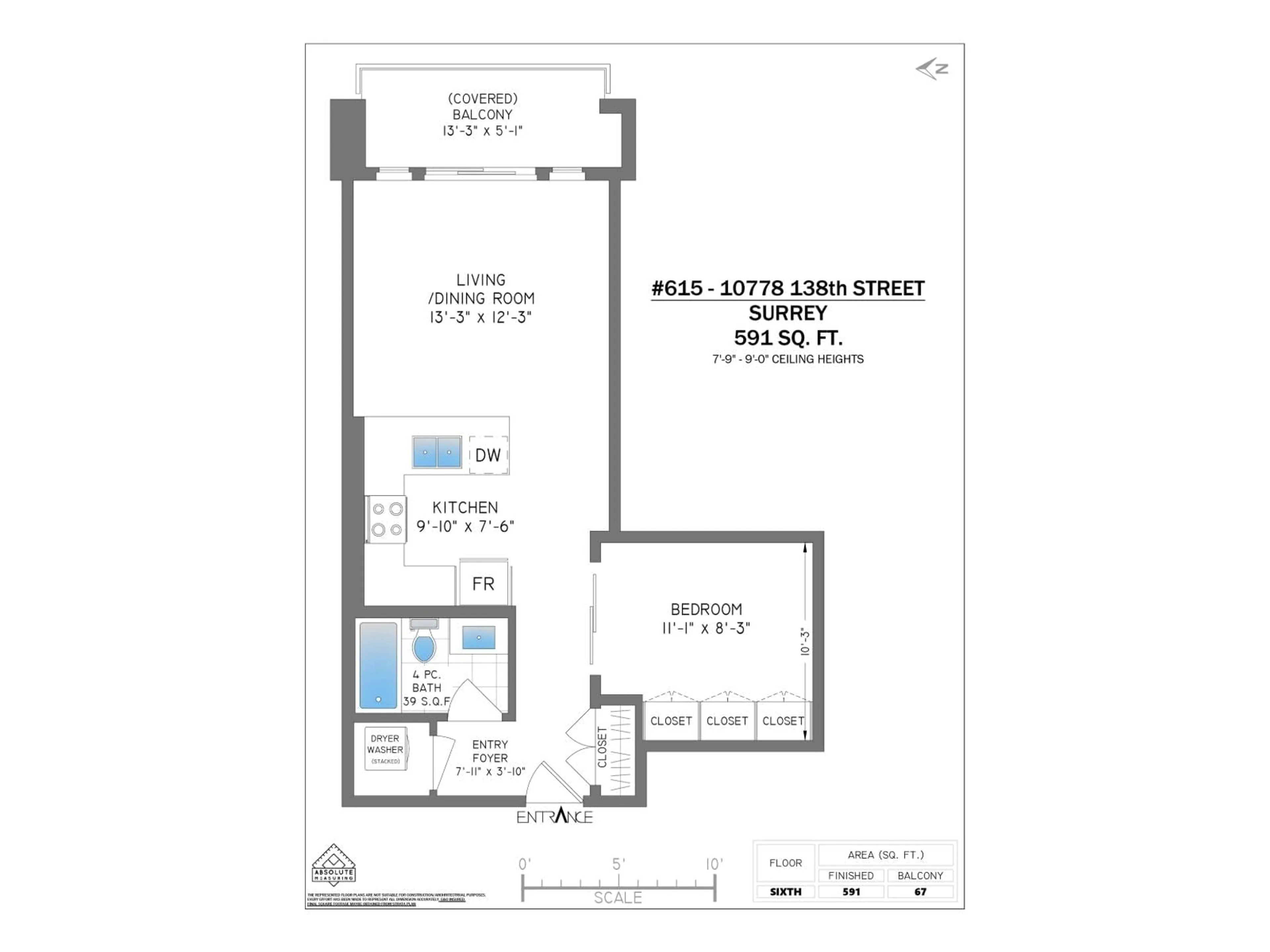 Floor plan for 615 - 10778 138 STREET, Surrey British Columbia V3T0S5