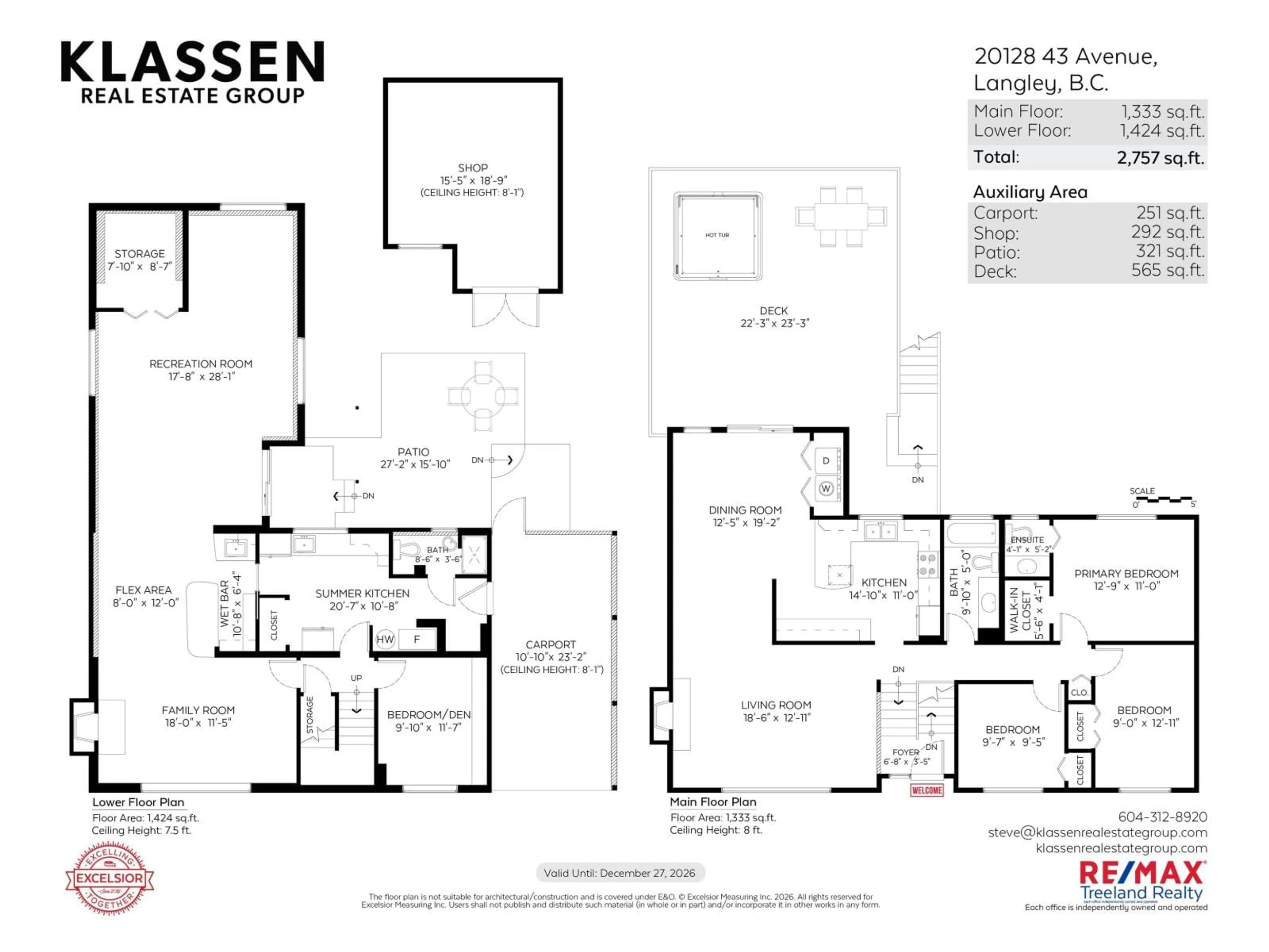 Floor plan for 20128 43 AVENUE, Langley British Columbia V3A3B8