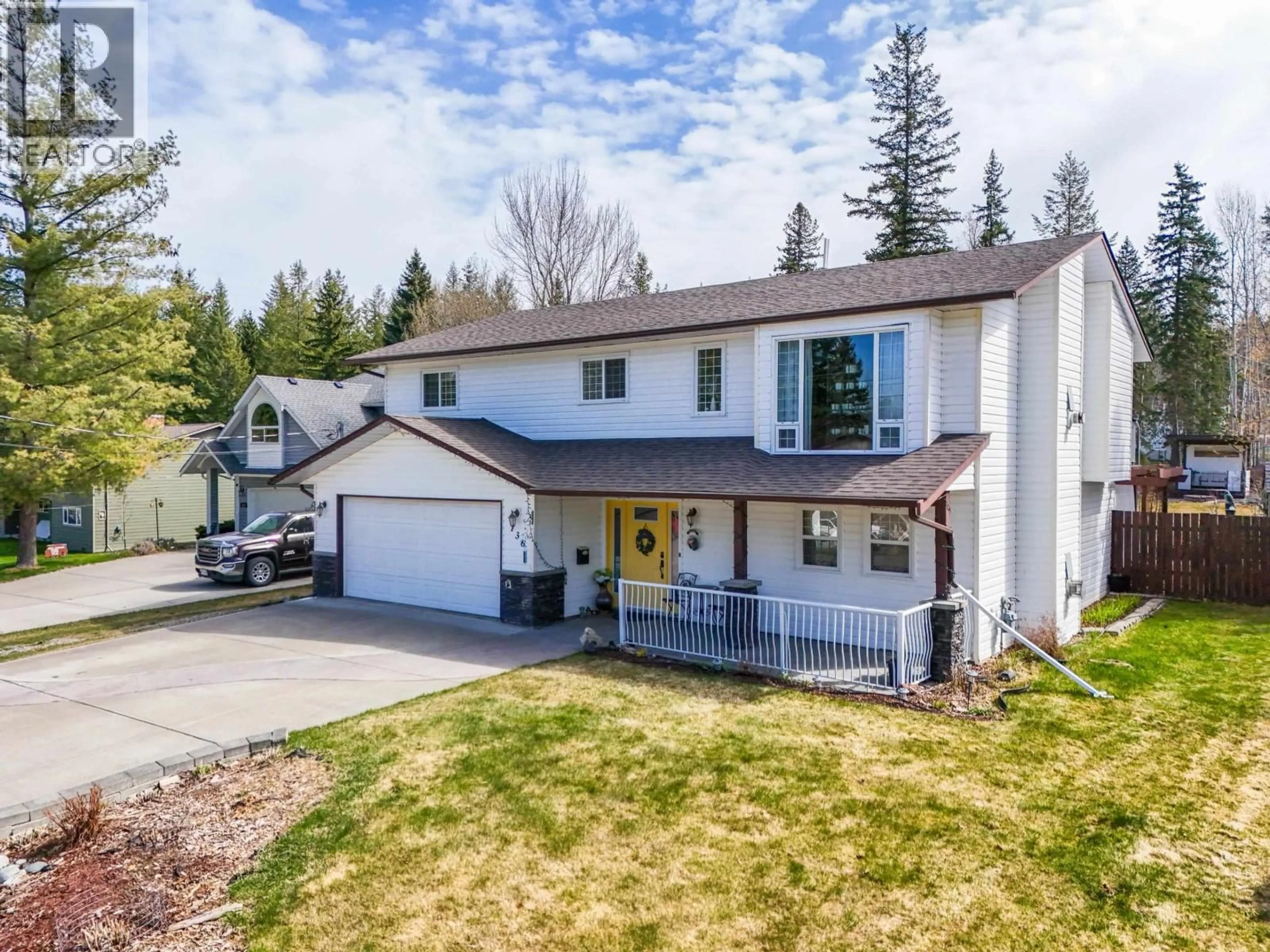 Home with vinyl exterior material, street for 136 GROSZ ROAD, Quesnel British Columbia V2J5J8