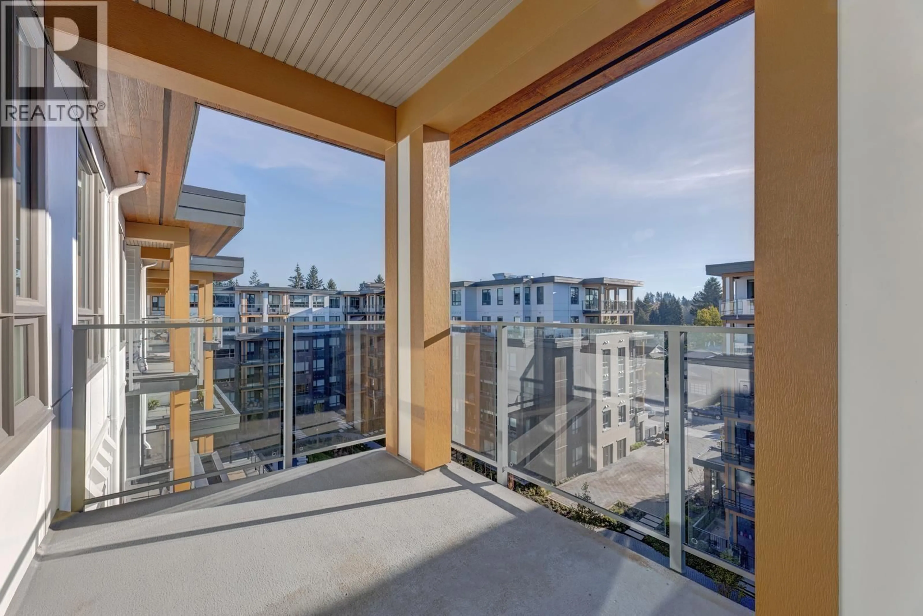 Balcony in the apartment, city buildings view from balcony for 616 - 735 ANSKAR CRESCENT, Coquitlam British Columbia V3J0L7