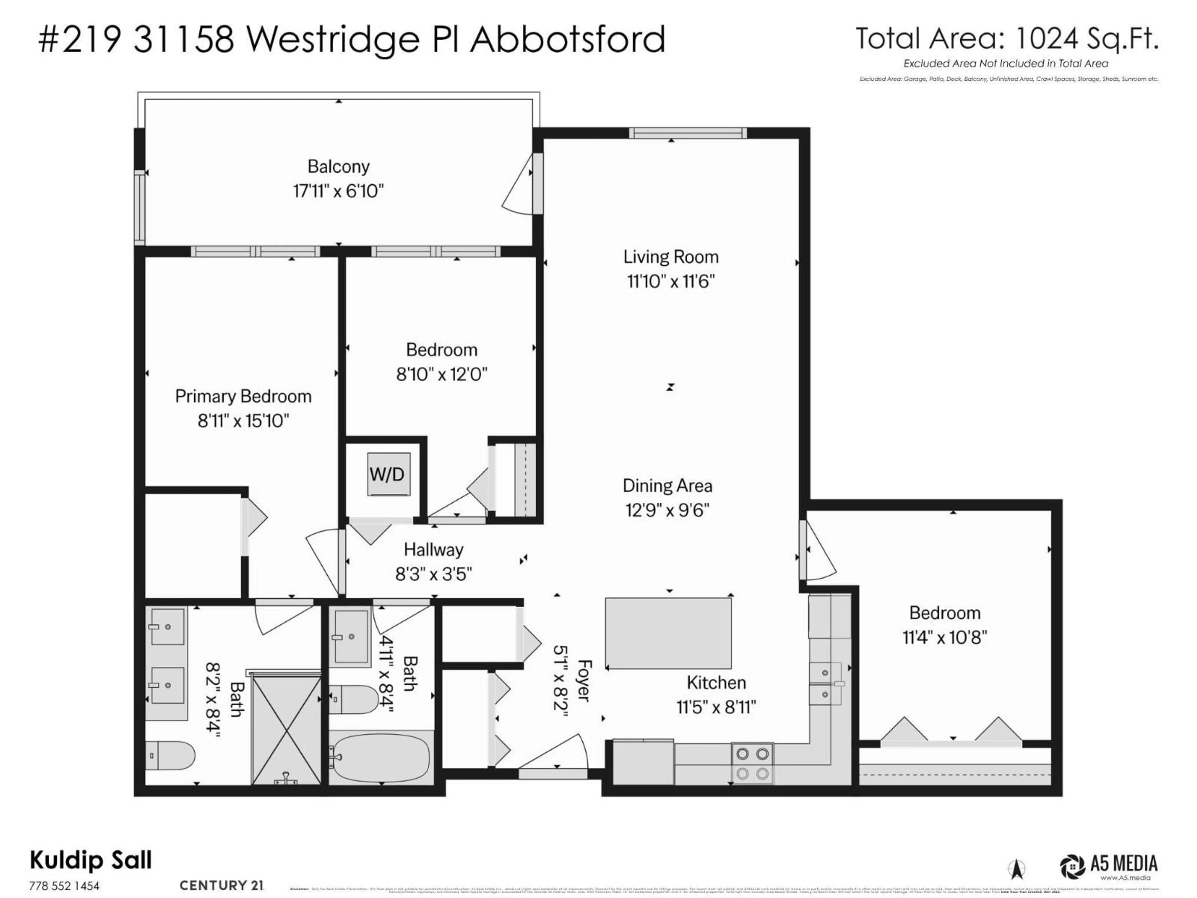 Floor plan for 219 - 31158 WESTRIDGE PLACE, Abbotsford British Columbia V2T0K5