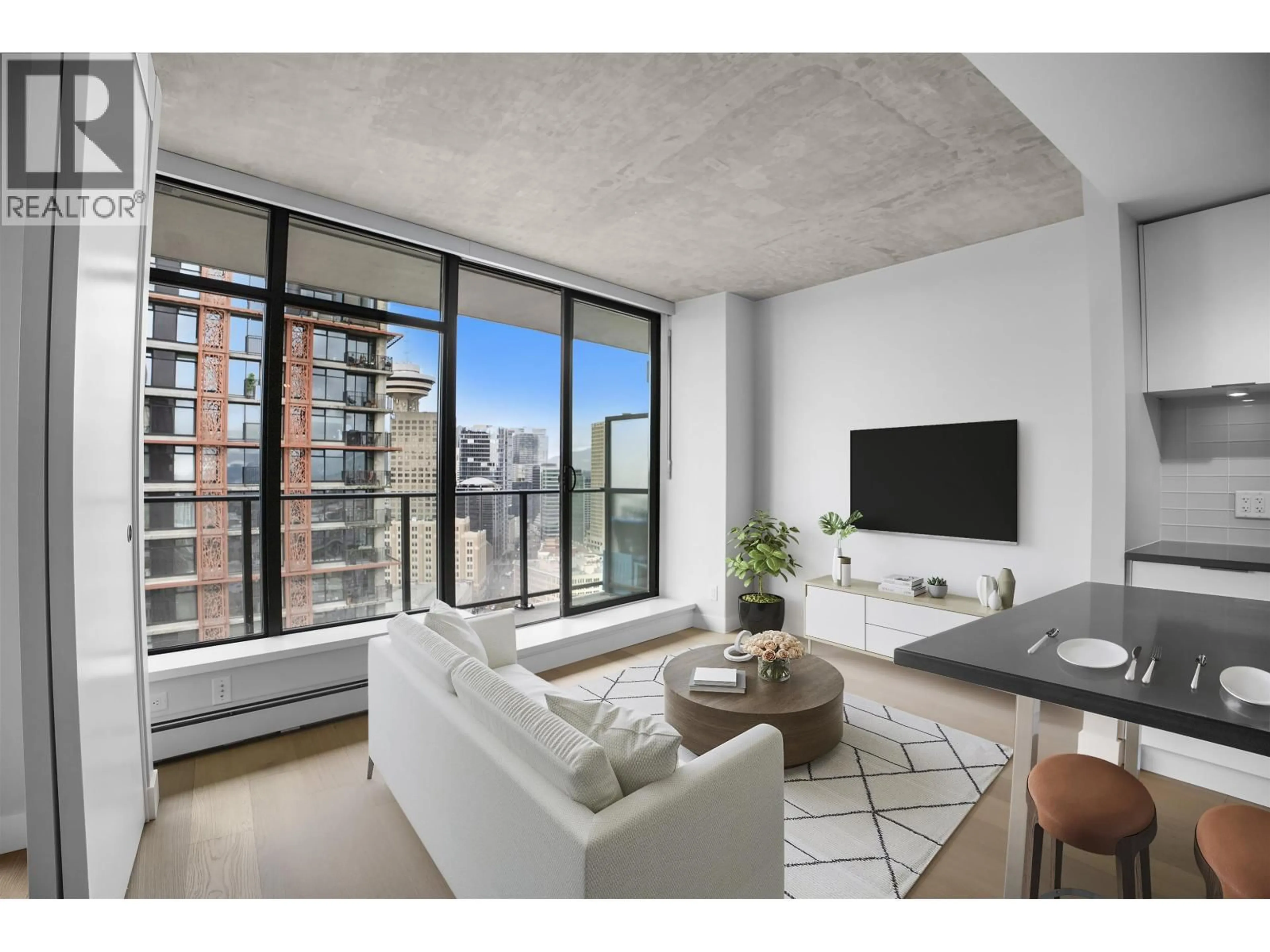 Living room with furniture, cement floor for 2808 - 108 CORDOVA STREET, Vancouver British Columbia V6B0G5