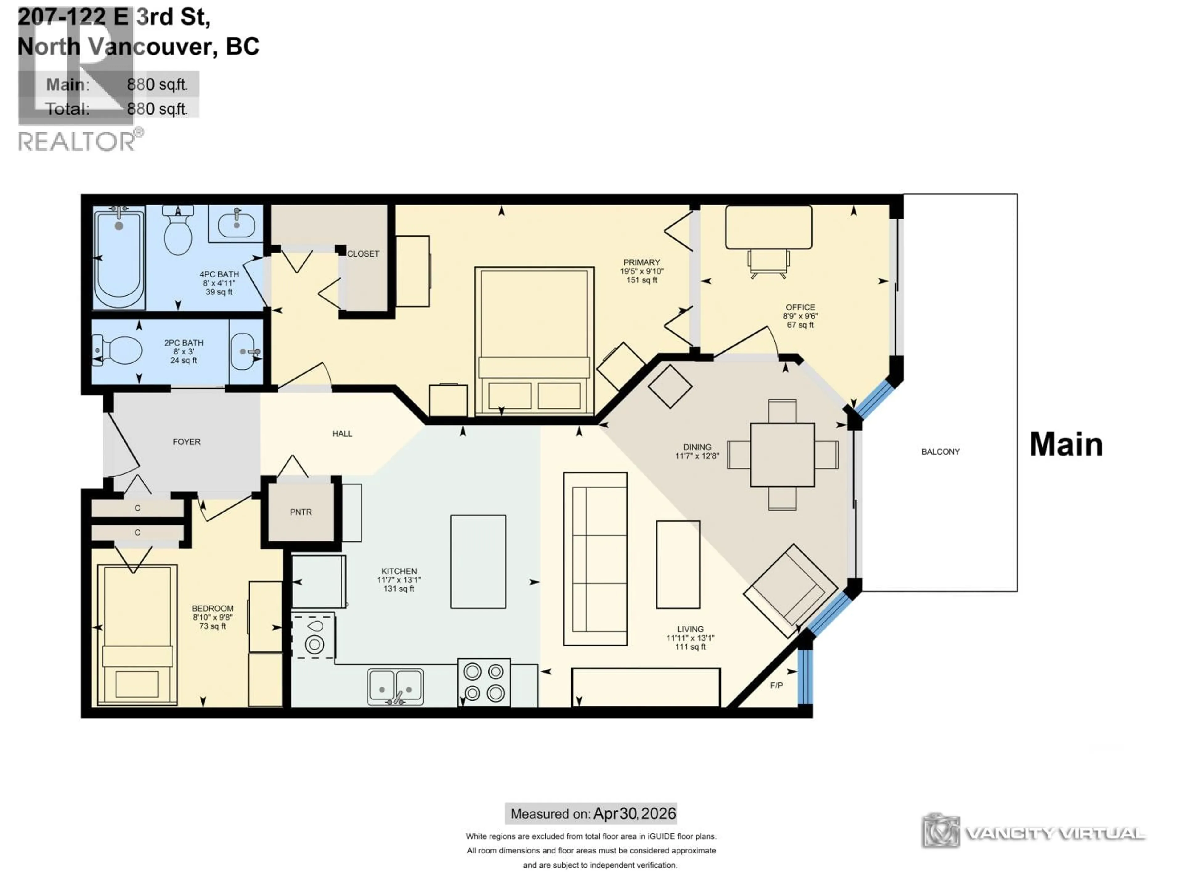 Floor plan for 207 - 122 3RD STREET, North Vancouver British Columbia V7L1E6