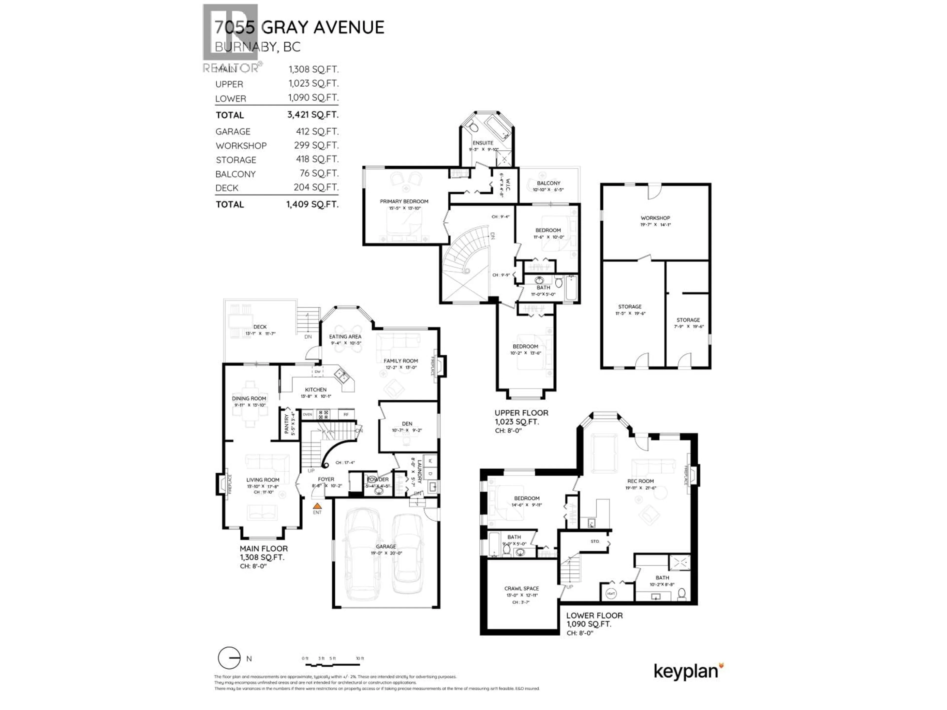 Floor plan for 7055 GRAY AVENUE, Burnaby British Columbia V5J3Y9