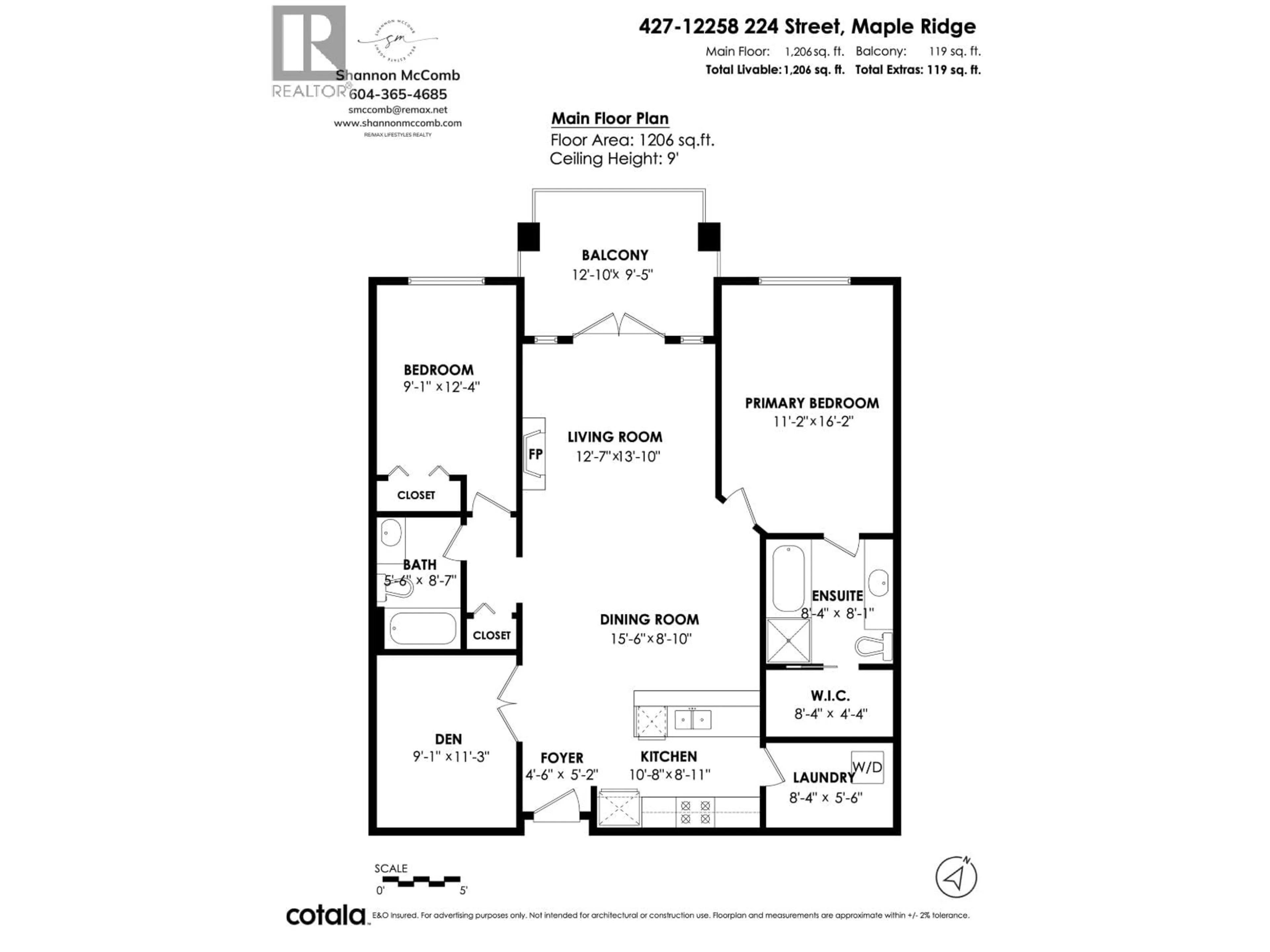 Floor plan for 427 - 12258 224 STREET, Maple Ridge British Columbia V2X8Y7