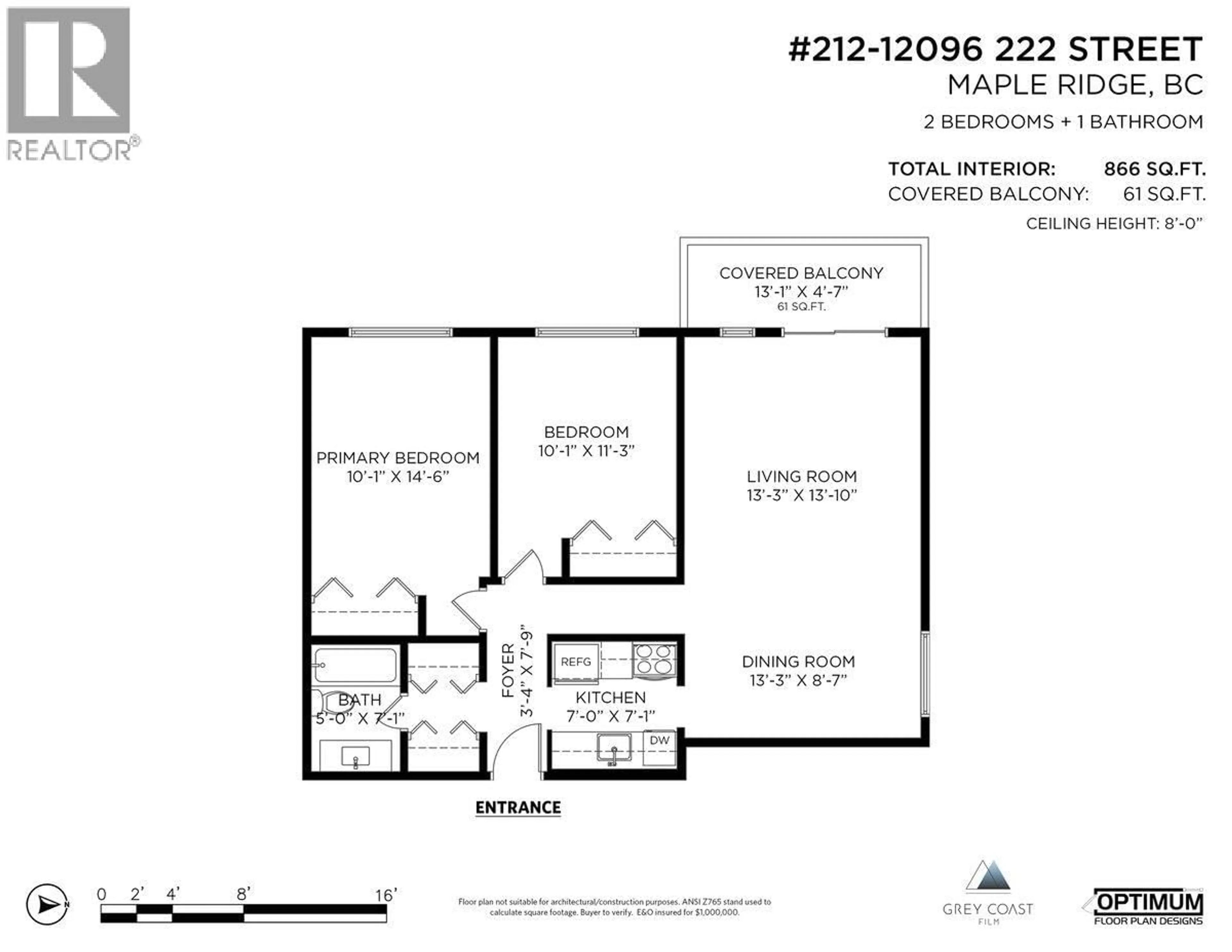 Floor plan for 212 - 12096 222 STREET, Maple Ridge British Columbia V2X5W1