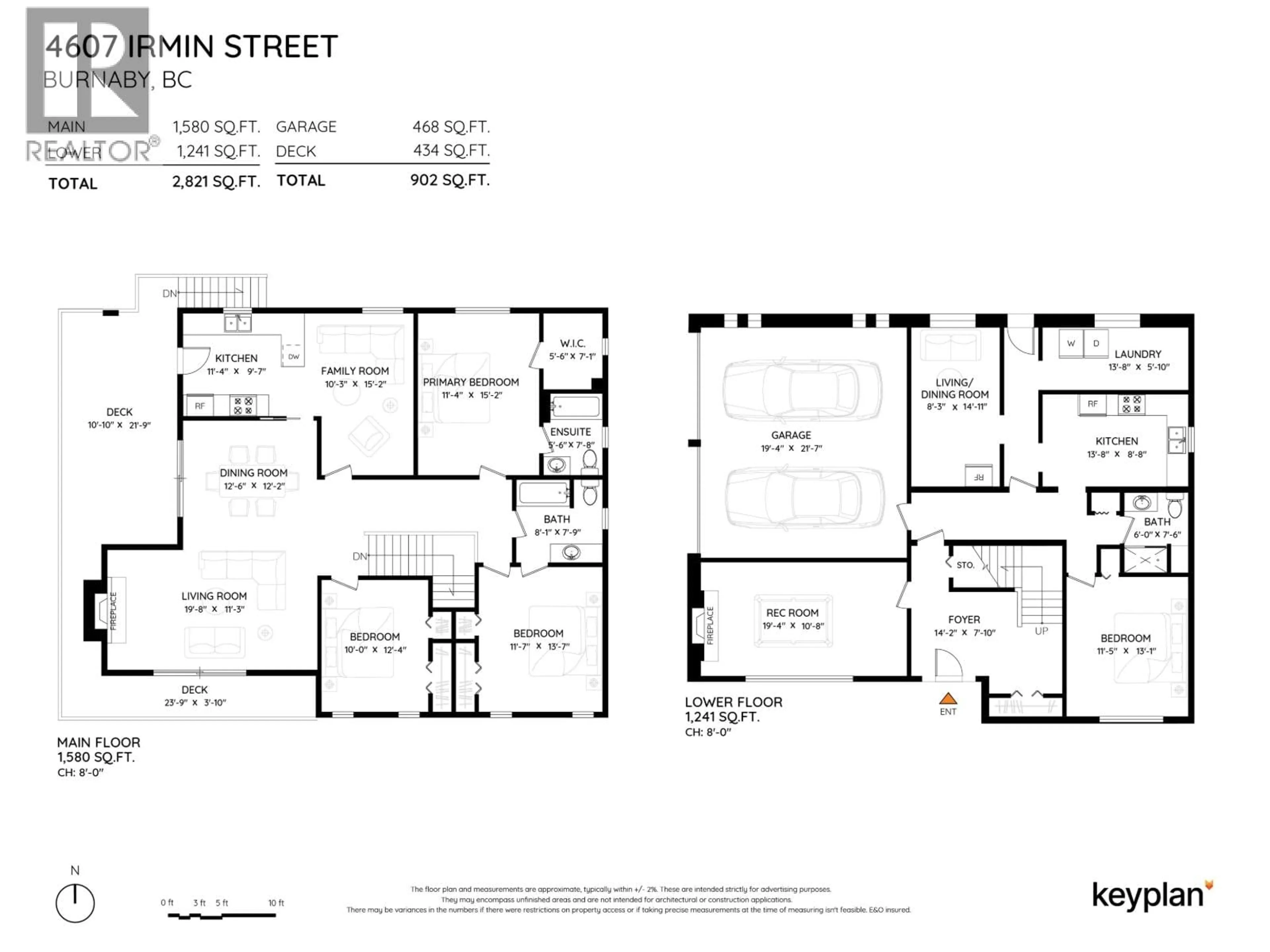 Floor plan for 4607 IRMIN STREET, Burnaby British Columbia V5J1Y1