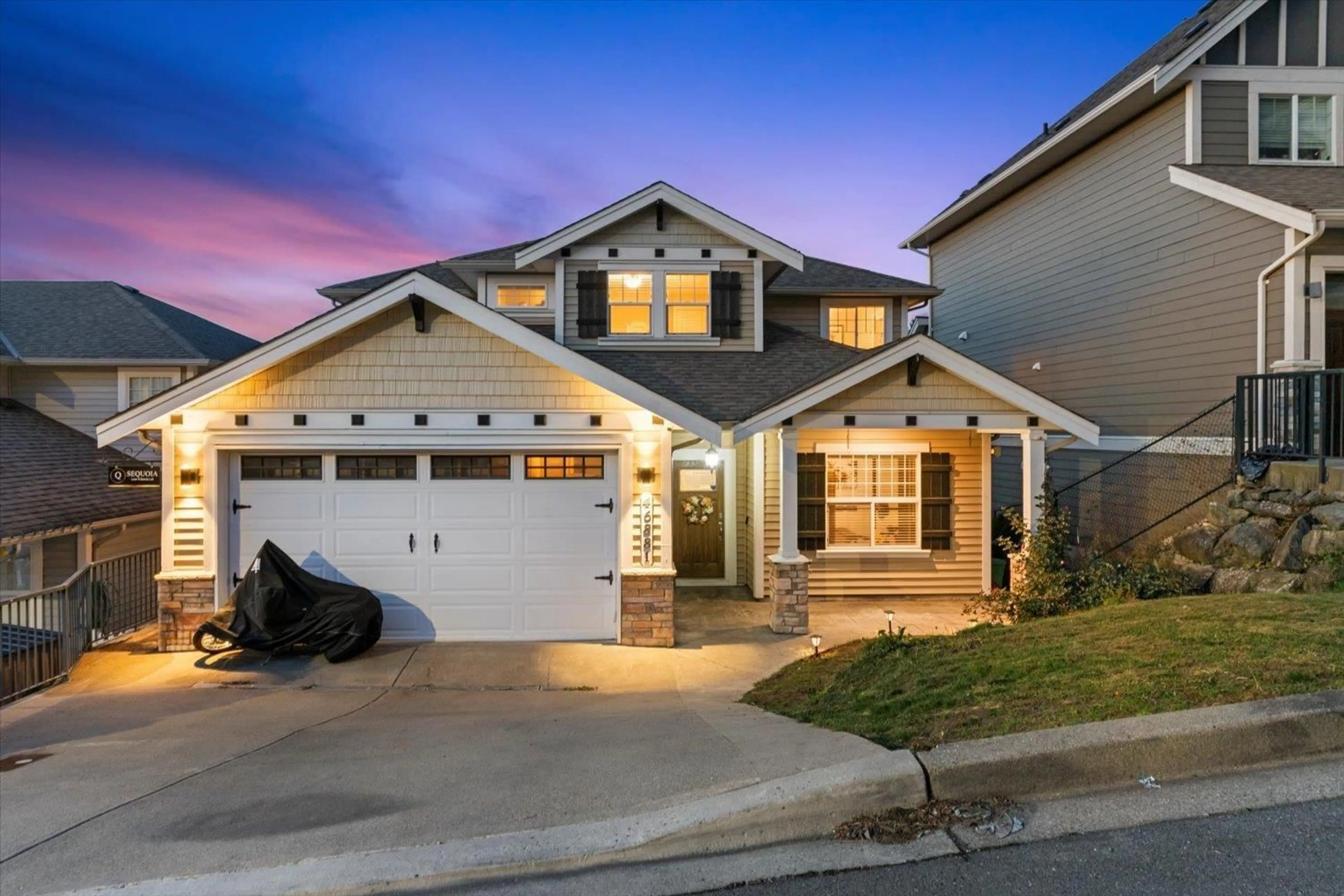 Home with vinyl exterior material, street for 46881 SYLVAN DRIVE, Chilliwack British Columbia V2R0J8