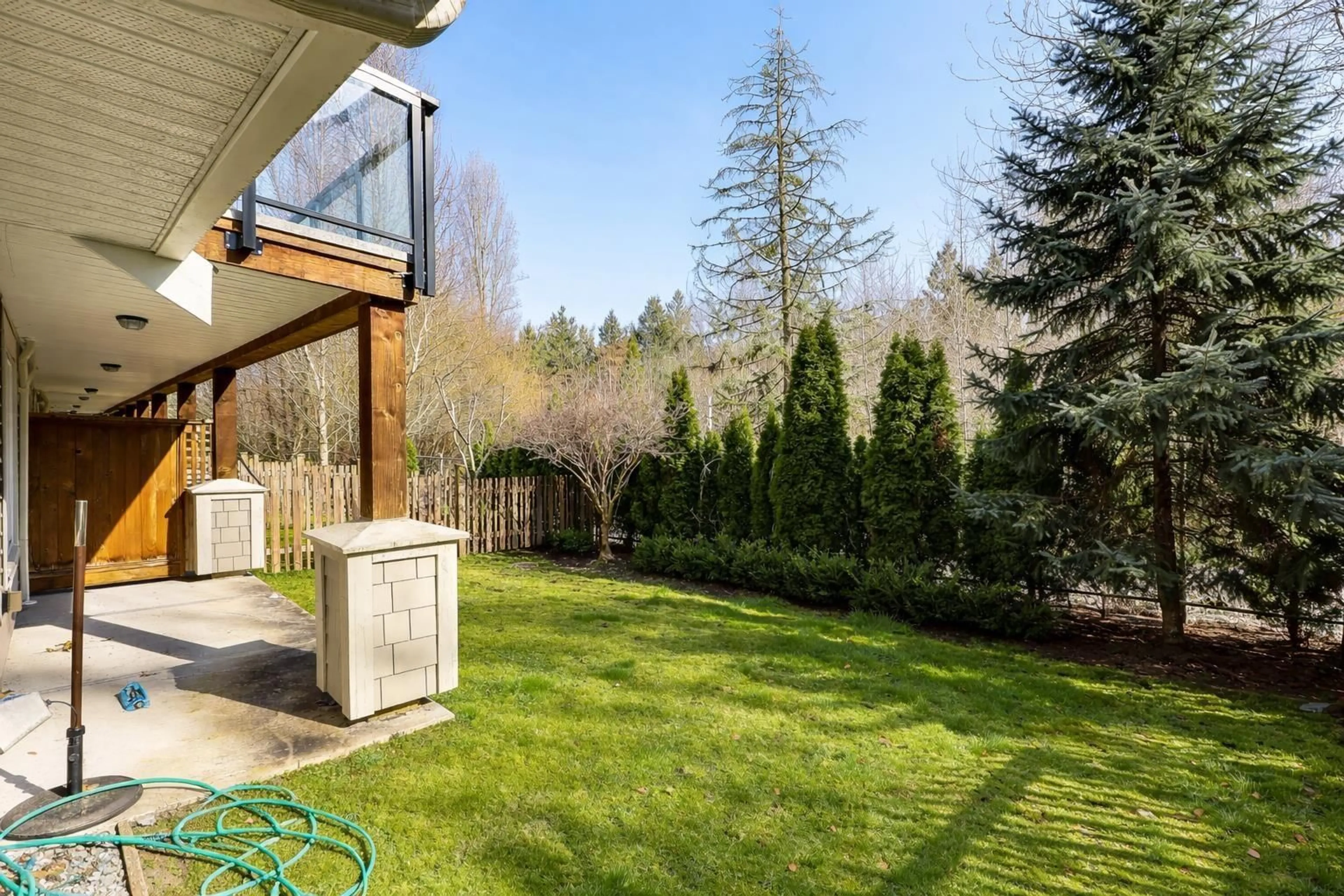 Patio, forest/trees view for 73 - 20498 82 AVENUE, Langley British Columbia V2Y0V1