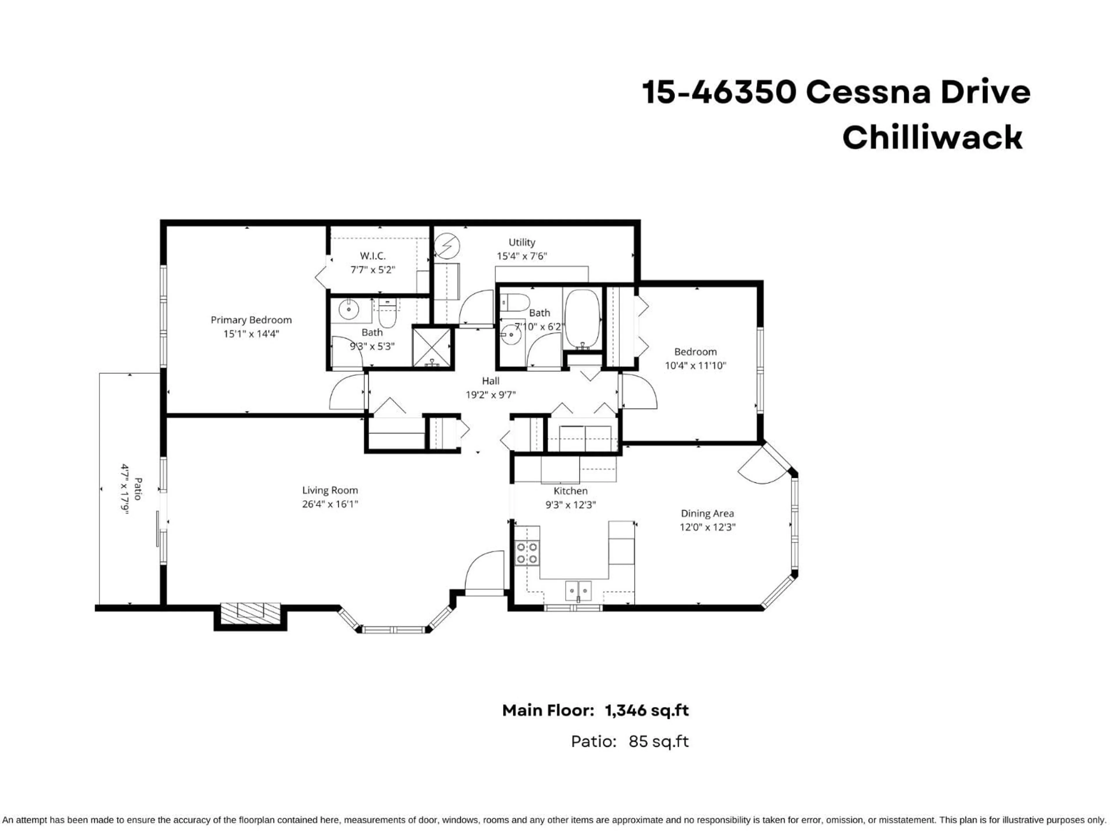 Floor plan for 15 - 46350 CESSNA DRIVE, Chilliwack British Columbia V2P7W3