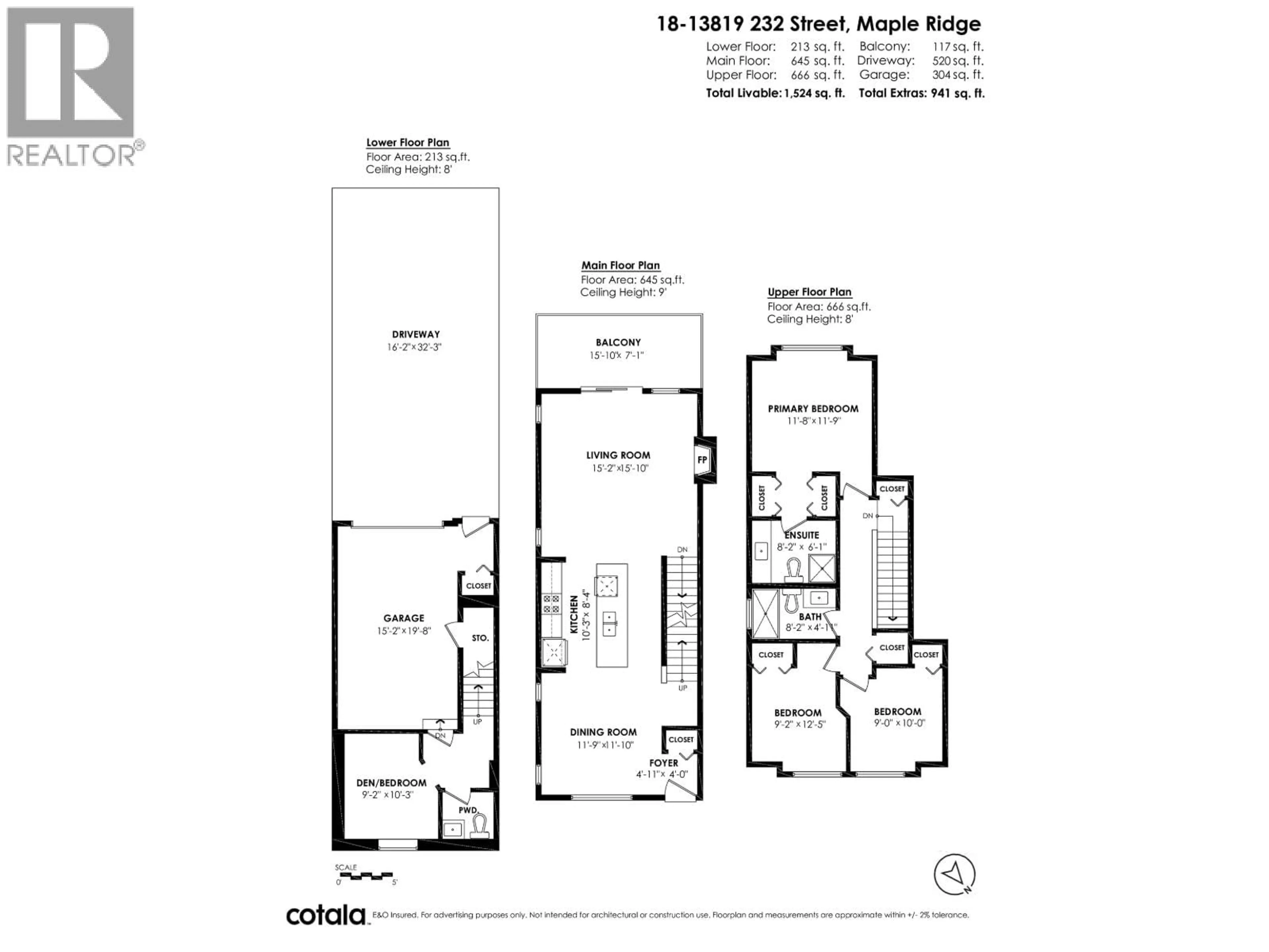 Floor plan for 18 - 13819 232 STREET, Maple Ridge British Columbia V4R0C7