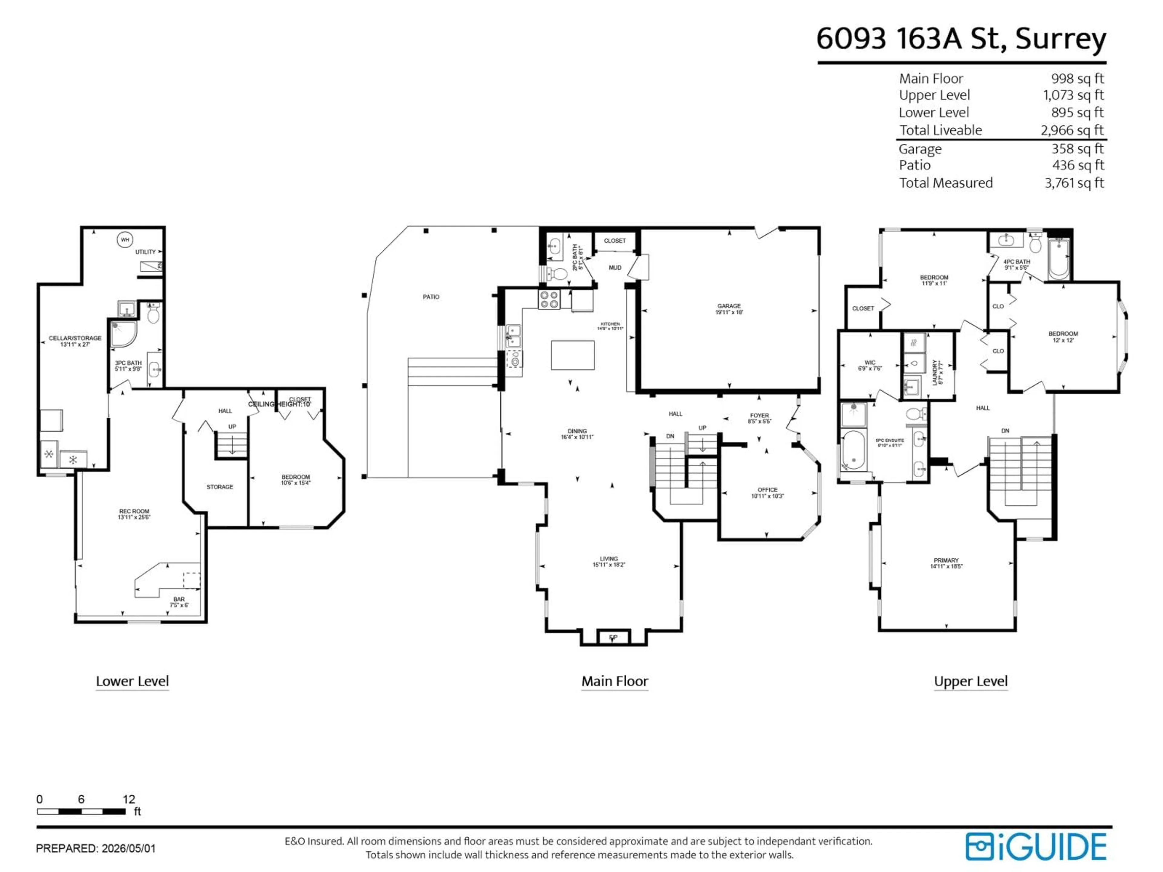 Floor plan for 6093 163A STREET, Surrey British Columbia V3S2H7