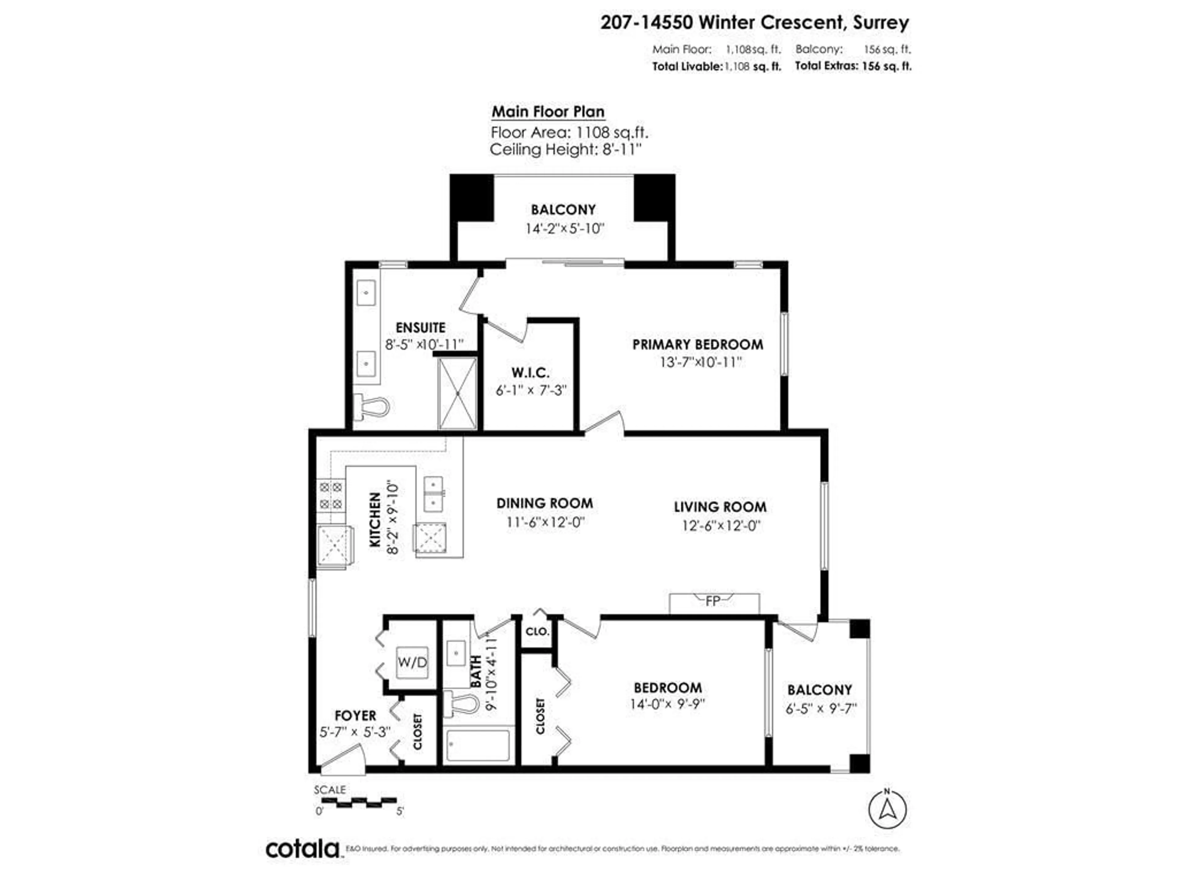 Floor plan for 207 - 14550 WINTER CRESCENT, Surrey British Columbia V4P0G4