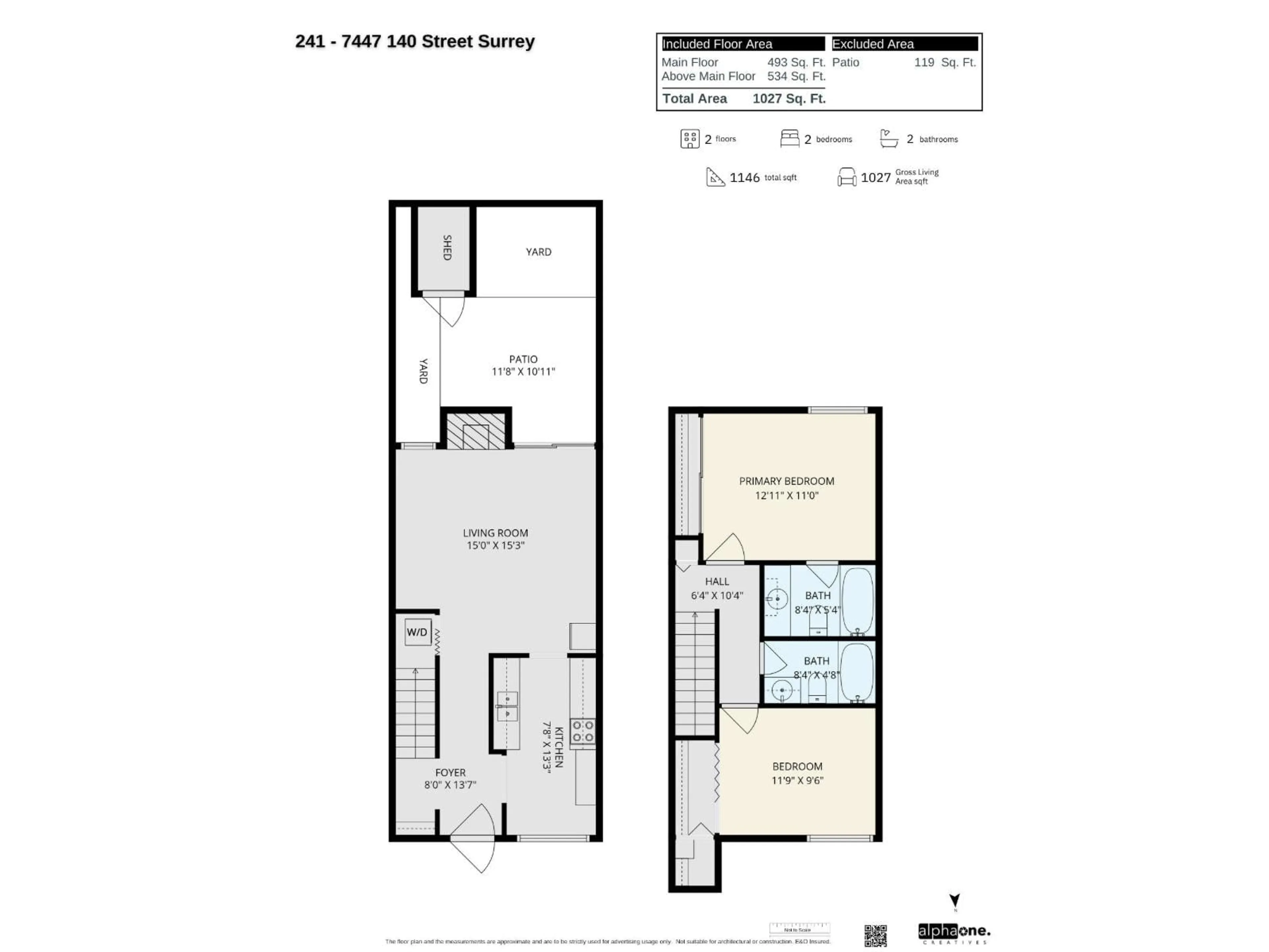 Floor plan for 241 - 7447 140 STREET, Surrey British Columbia V3W6G5