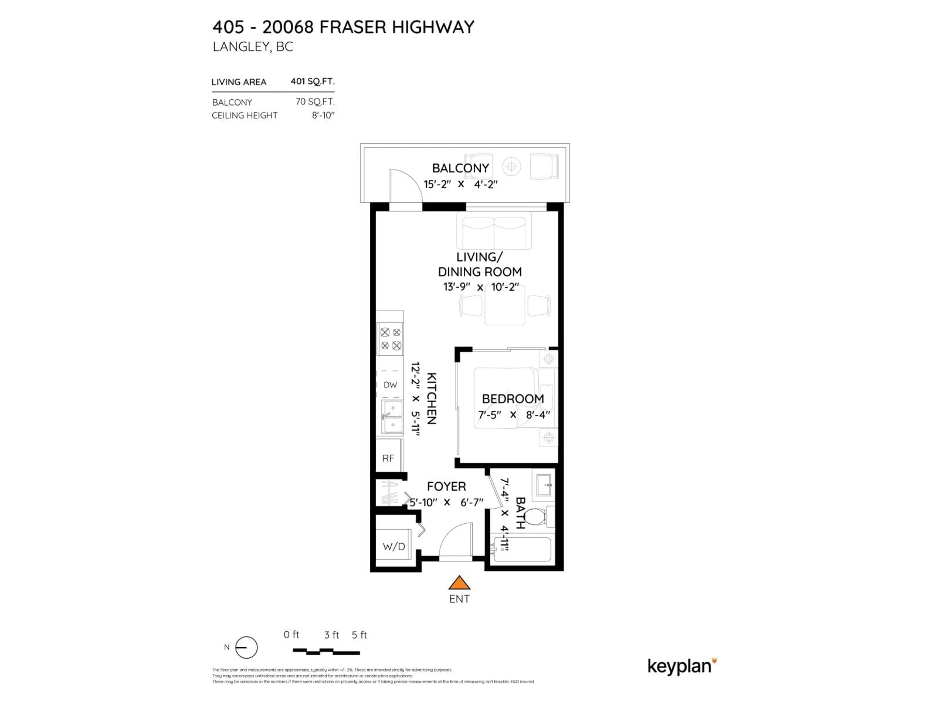 Floor plan for 405 - 20068 FRASER HIGHWAY, Langley British Columbia V3A0H2