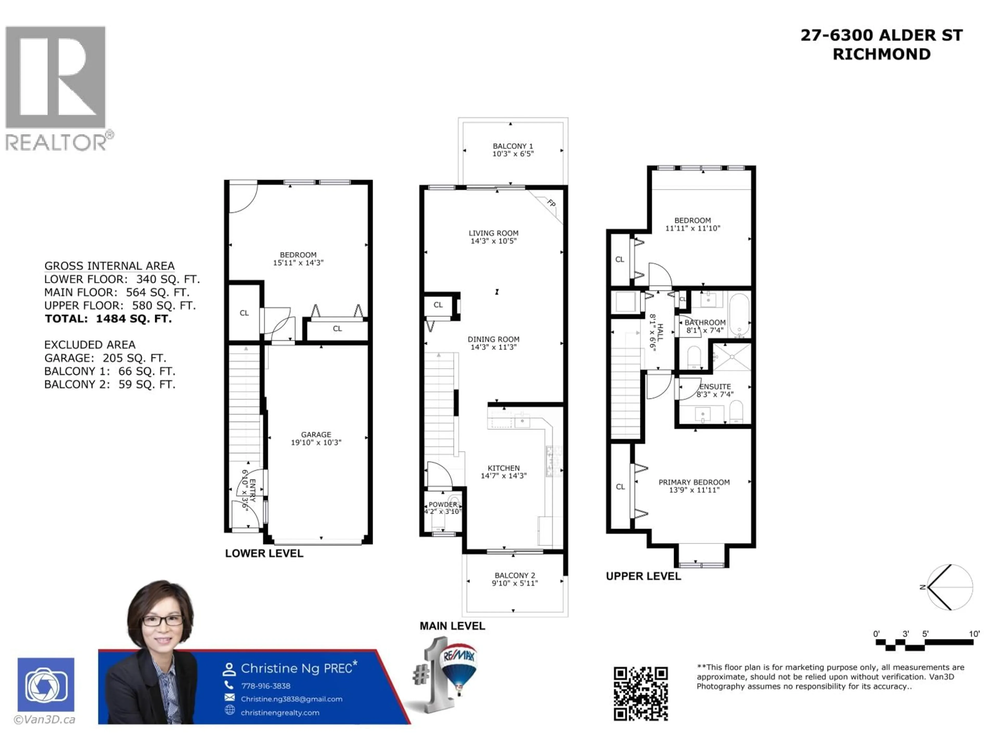 Floor plan for 27 - 6300 ALDER STREET, Richmond British Columbia V6Y4G5