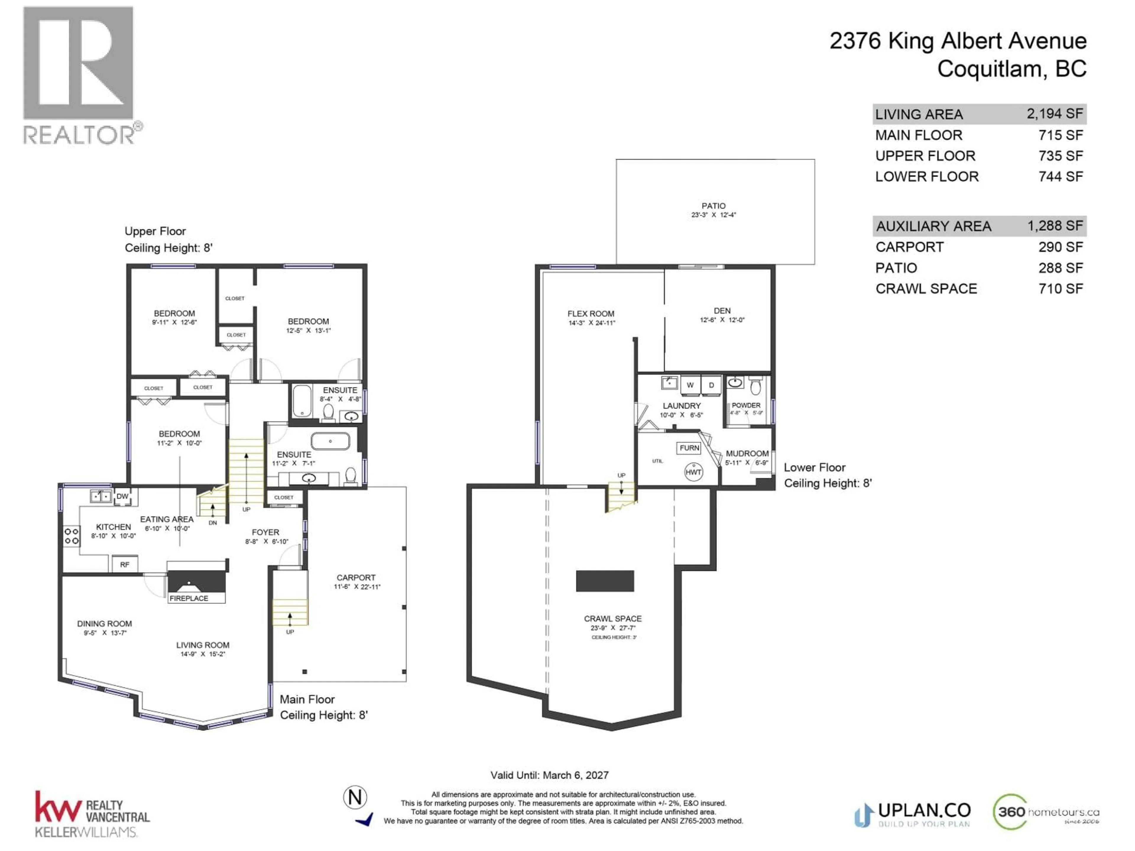 Floor plan for 2376 KING ALBERT AVENUE, Coquitlam British Columbia V3J7E4