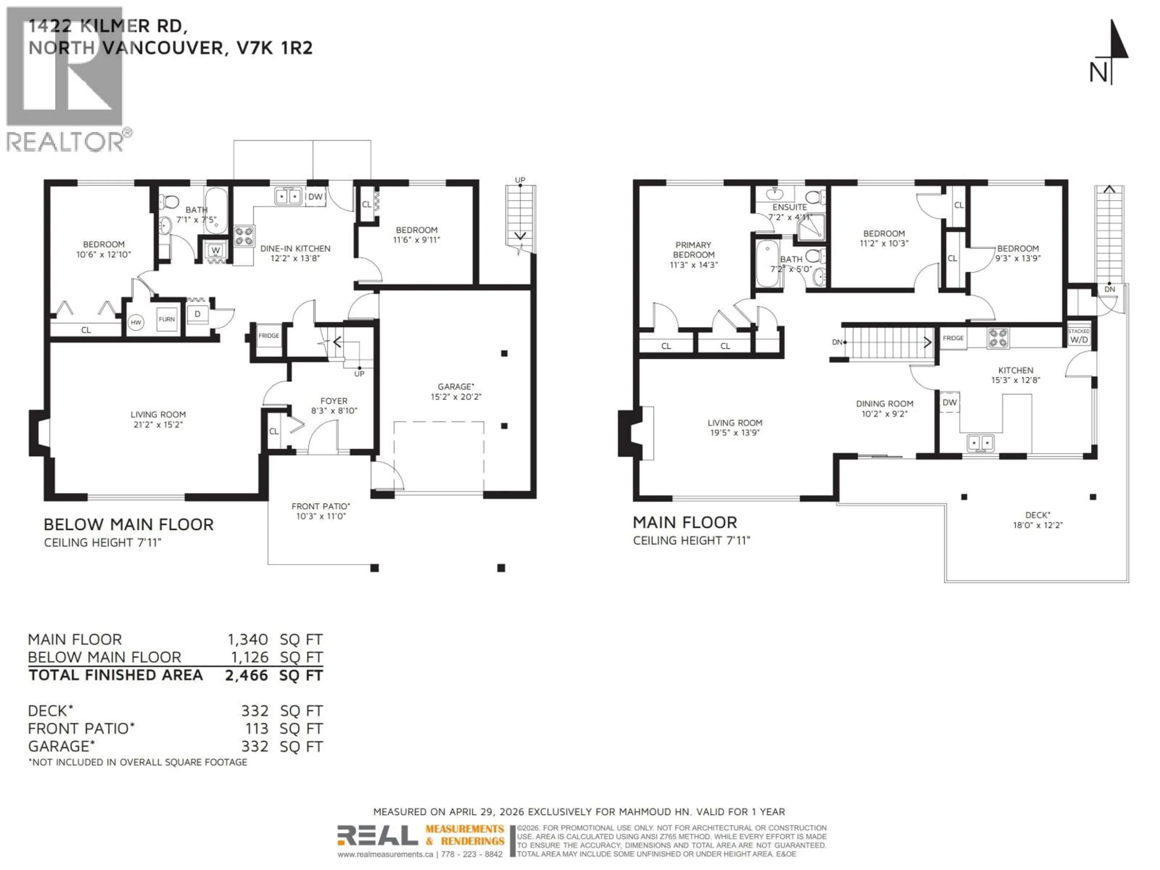 Floor plan for 1422 KILMER ROAD, North Vancouver British Columbia V7K1R2