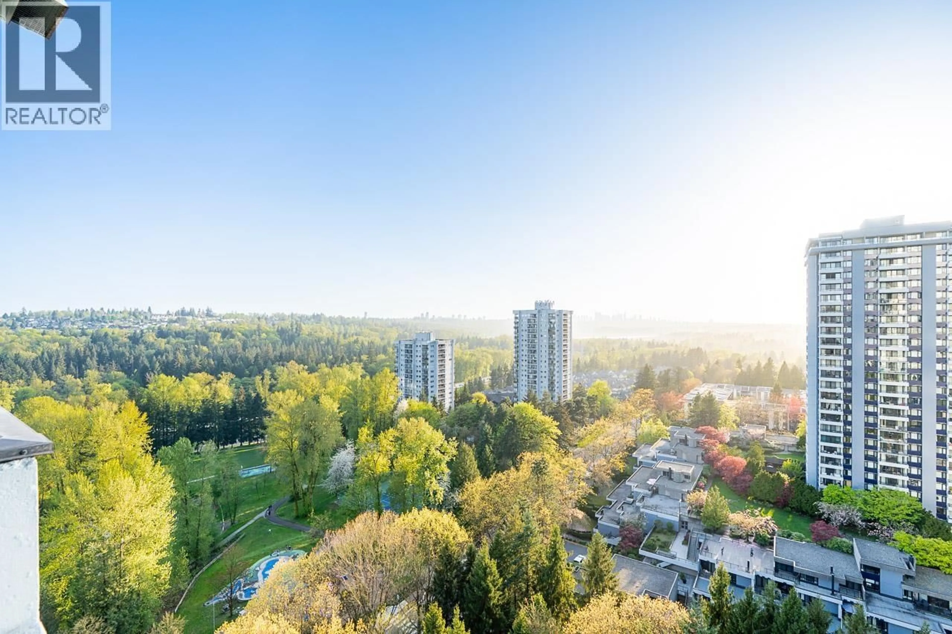 A pic from outside/outdoor area/front of a property/back of a property/a pic from drone, city buildings view from balcony for 2101 - 9521 CARDSTON COURT, Burnaby British Columbia V3N4R8