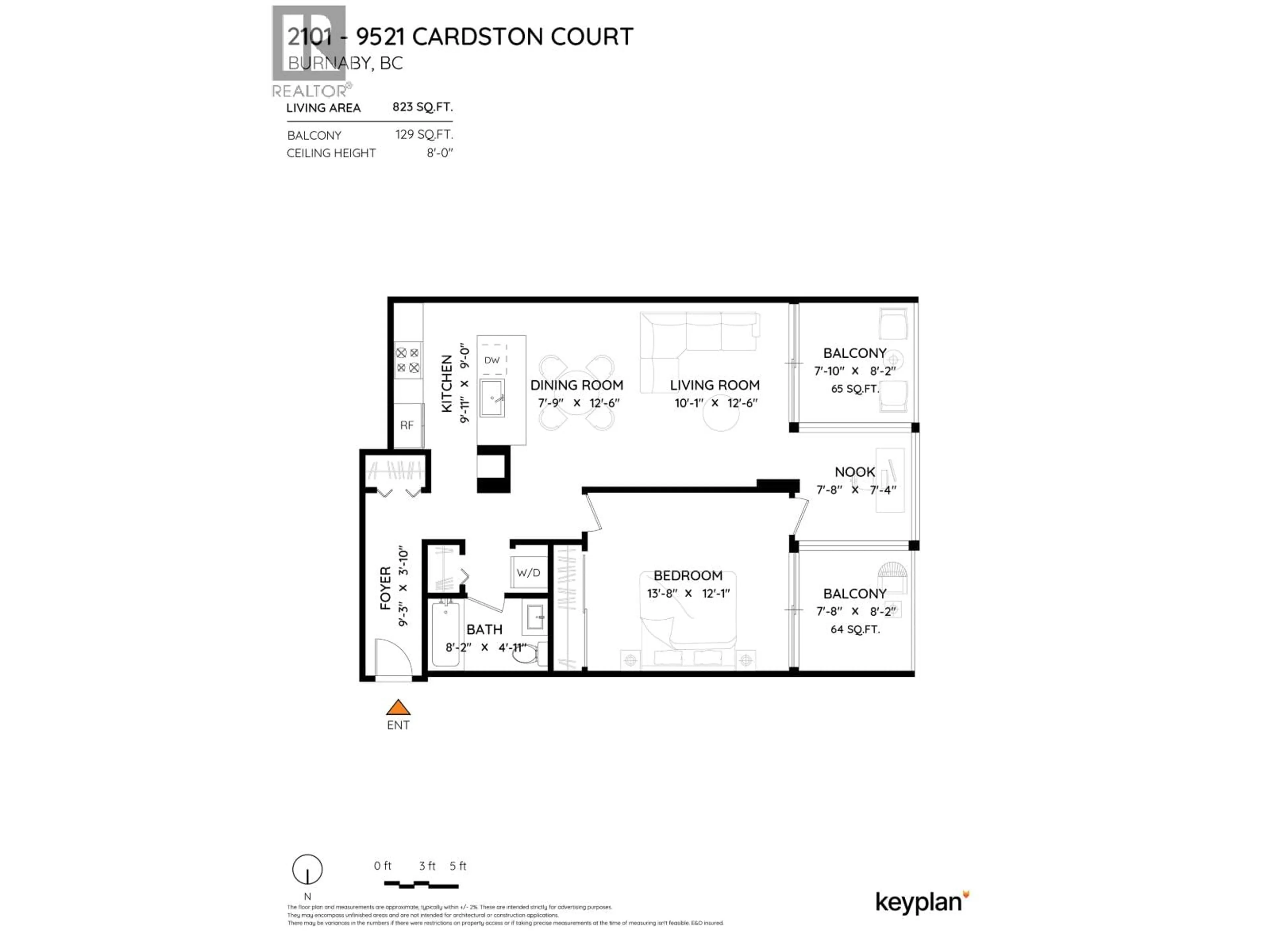 Floor plan for 2101 - 9521 CARDSTON COURT, Burnaby British Columbia V3N4R8