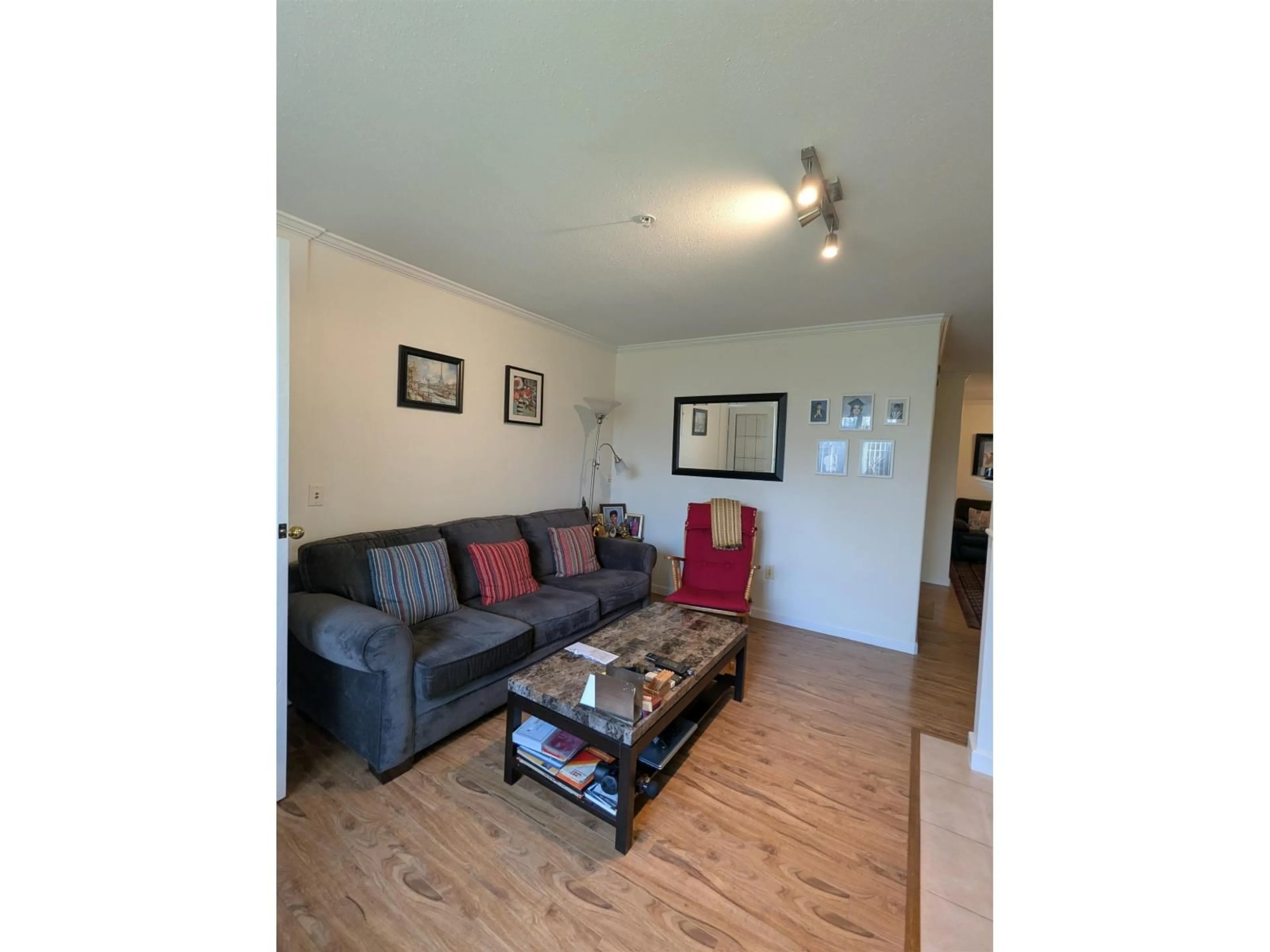 Living room with furniture, wood/laminate floor for 103 - 13226 104 AVENUE, Surrey British Columbia V3T1V1