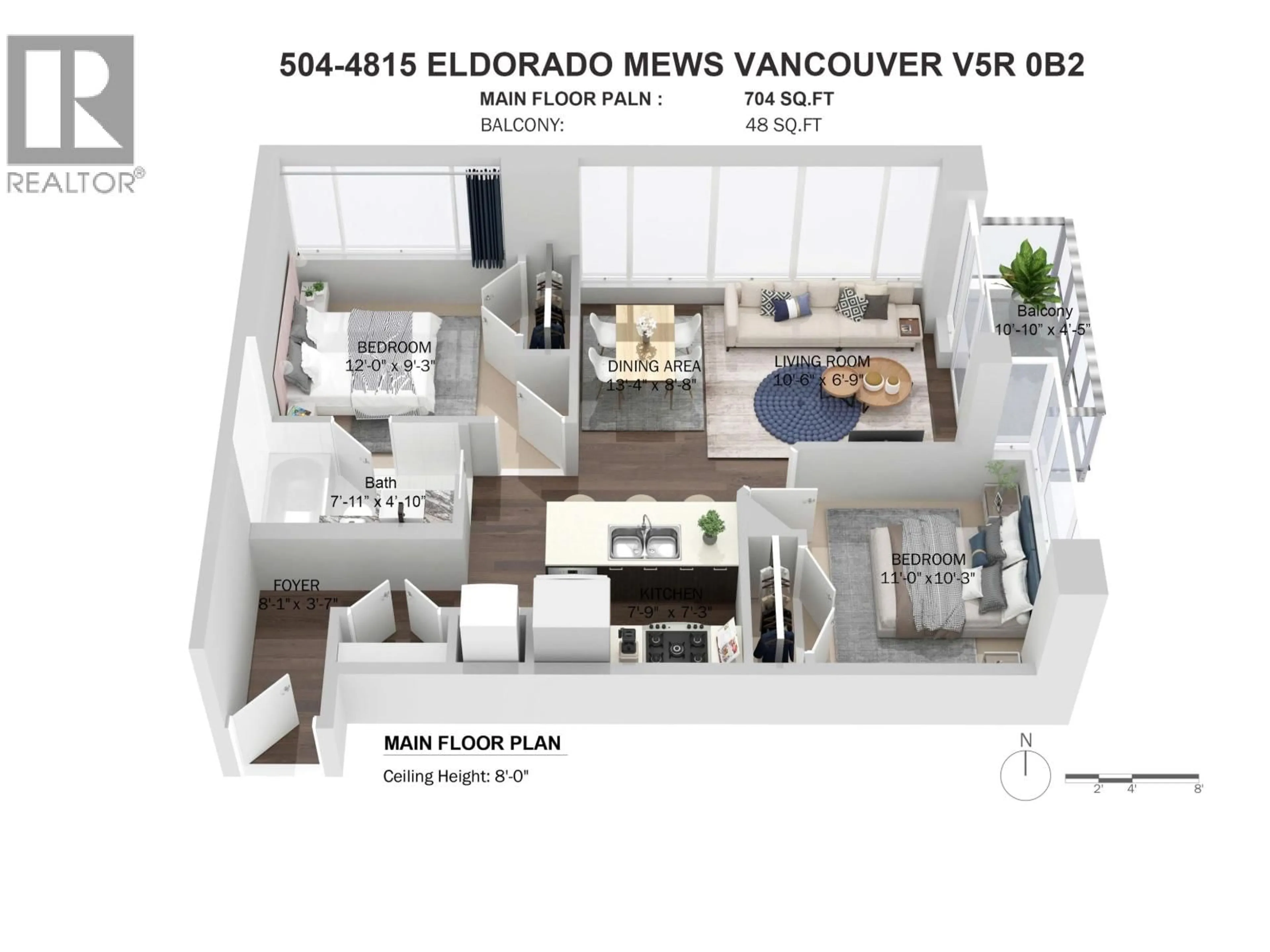 Floor plan for 504 - 4815 ELDORADO MEWS, Vancouver British Columbia V5R0B2