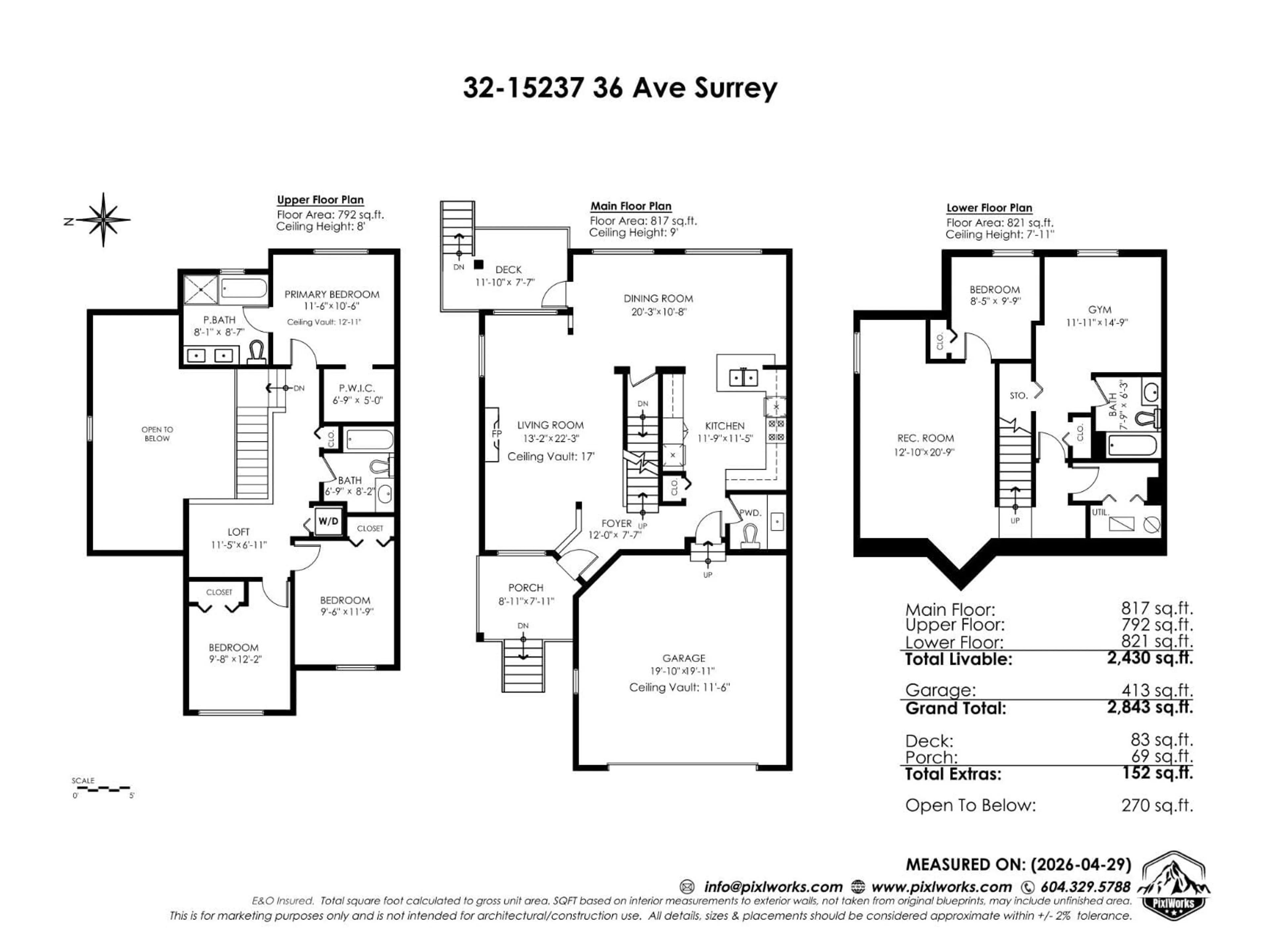 Floor plan for 32 - 15237 36 AVENUE, Surrey British Columbia V3Z0Y4
