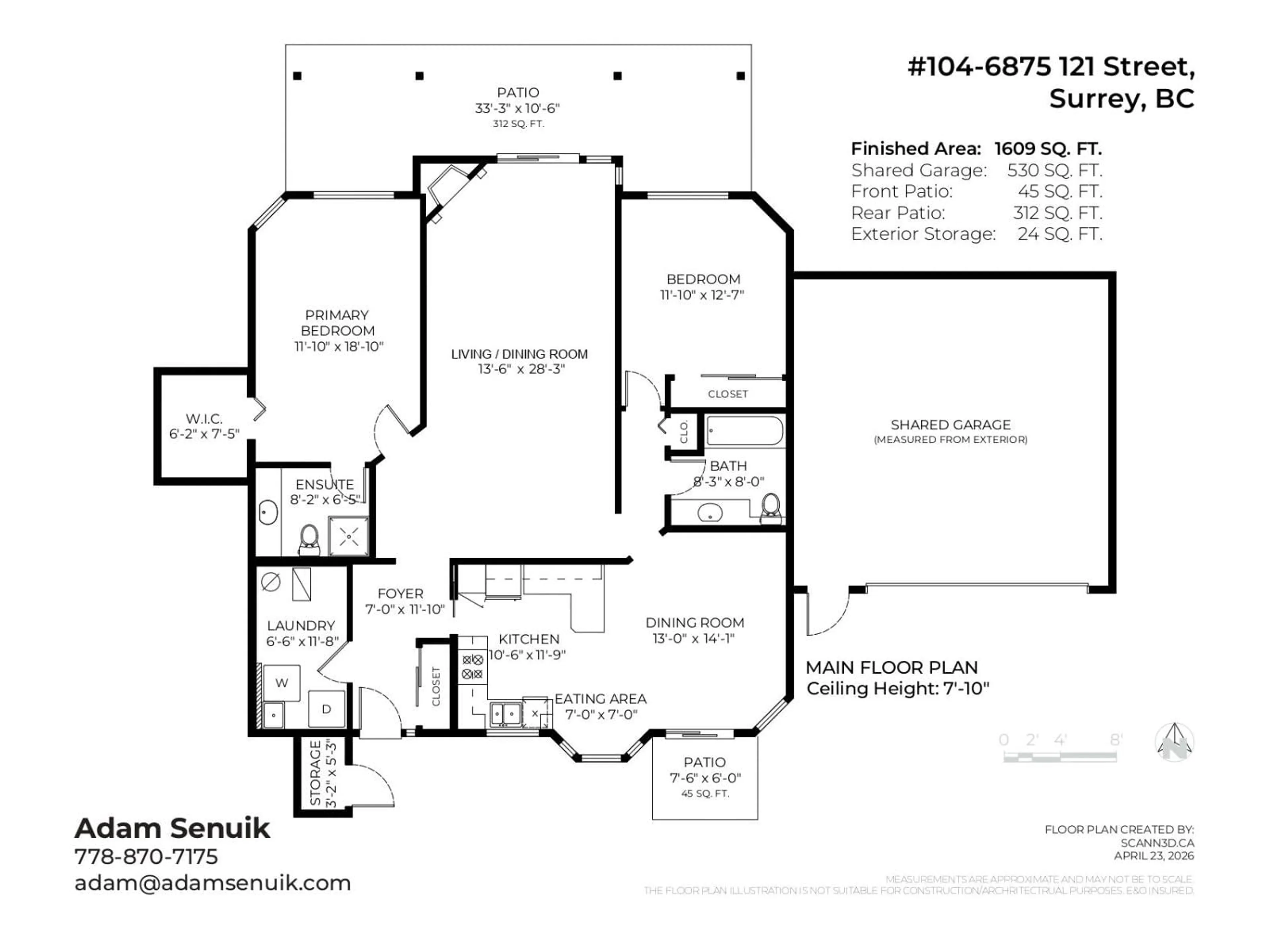 Floor plan for 104 - 6875 121 STREET, Surrey British Columbia V3W1C2