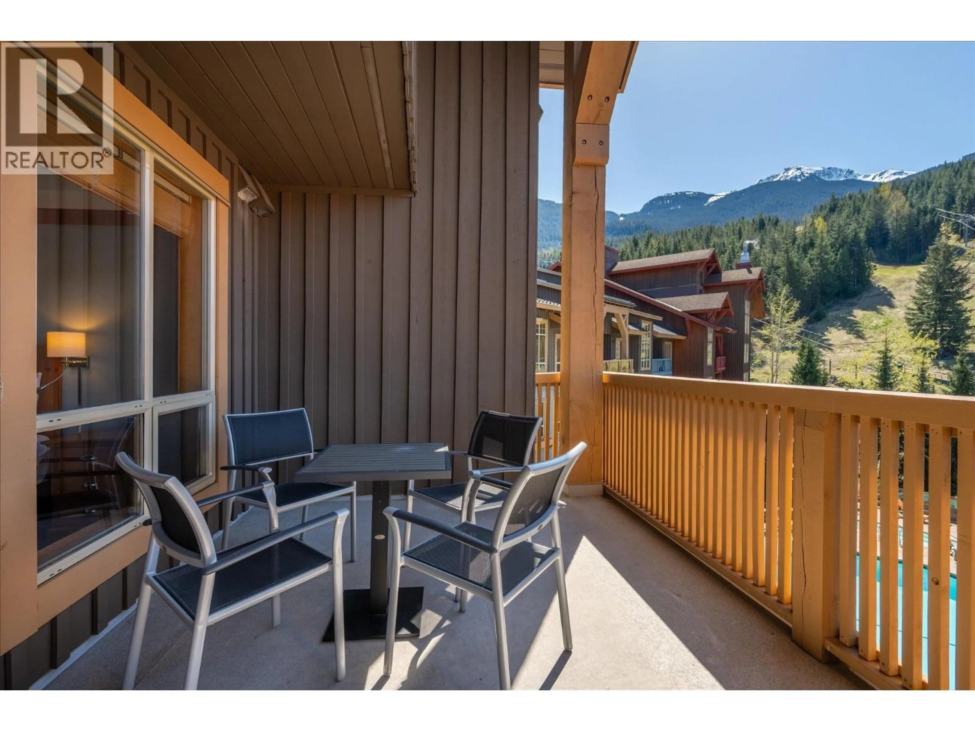 Balcony in the apartment, mountain view for 523C - 2036 LONDON LANE, Whistler British Columbia V8E0N7