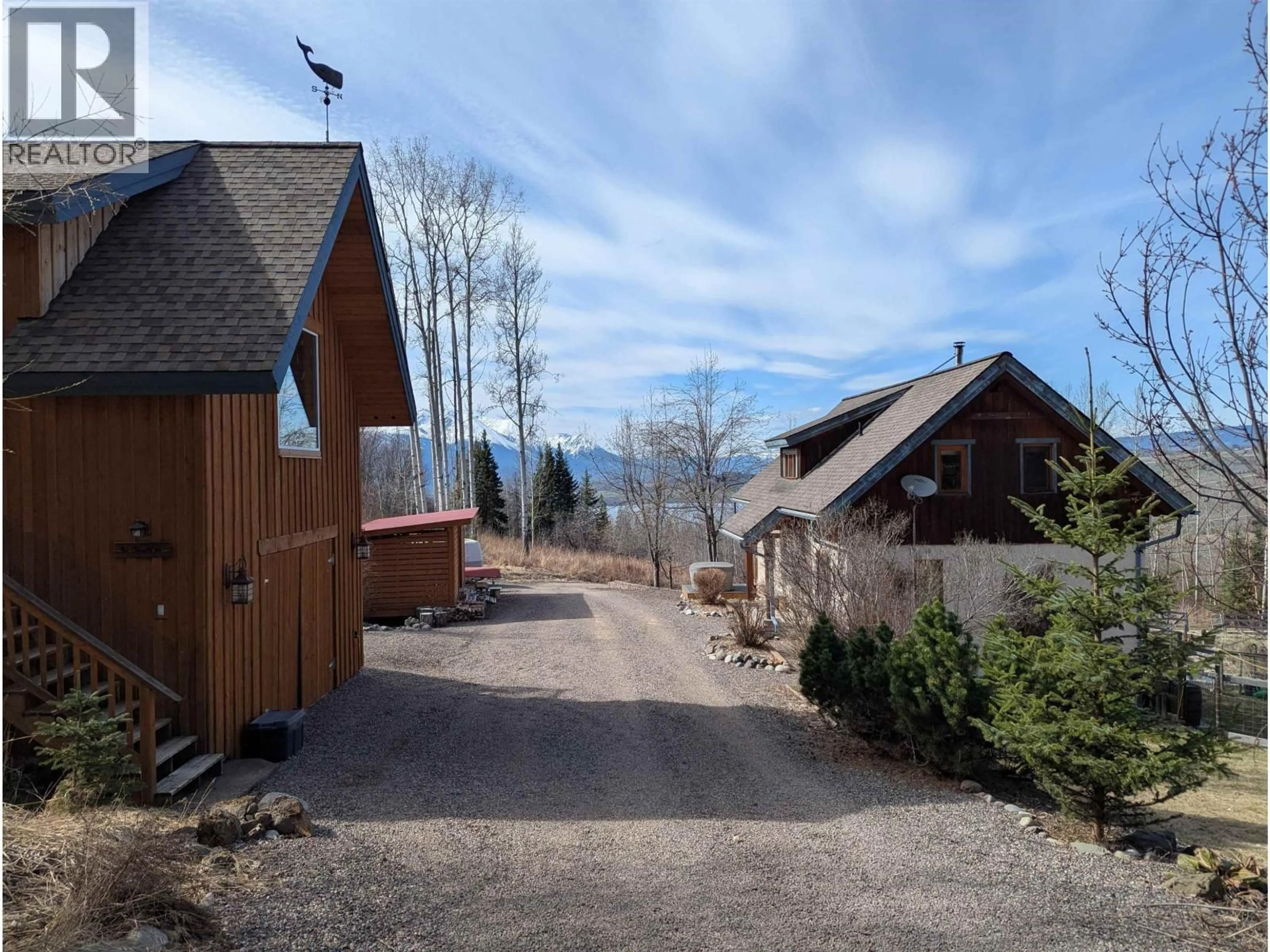 A pic from outside/outdoor area/front of a property/back of a property/a pic from drone, mountain view for 8839 BLUFF ROAD, Telkwa British Columbia V0J2N0