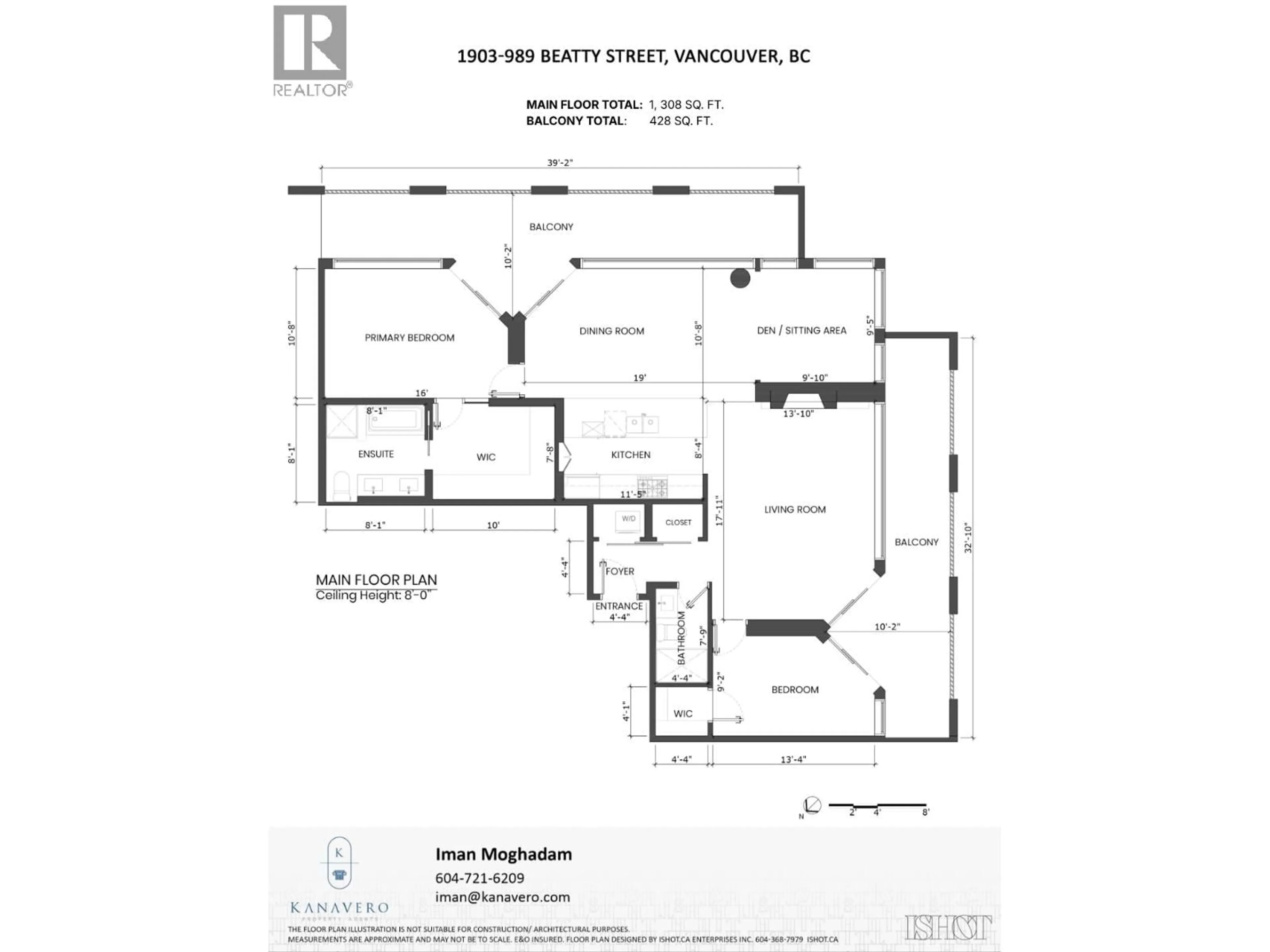 Floor plan for 1903 - 989 BEATTY STREET, Vancouver British Columbia V6Z3C2