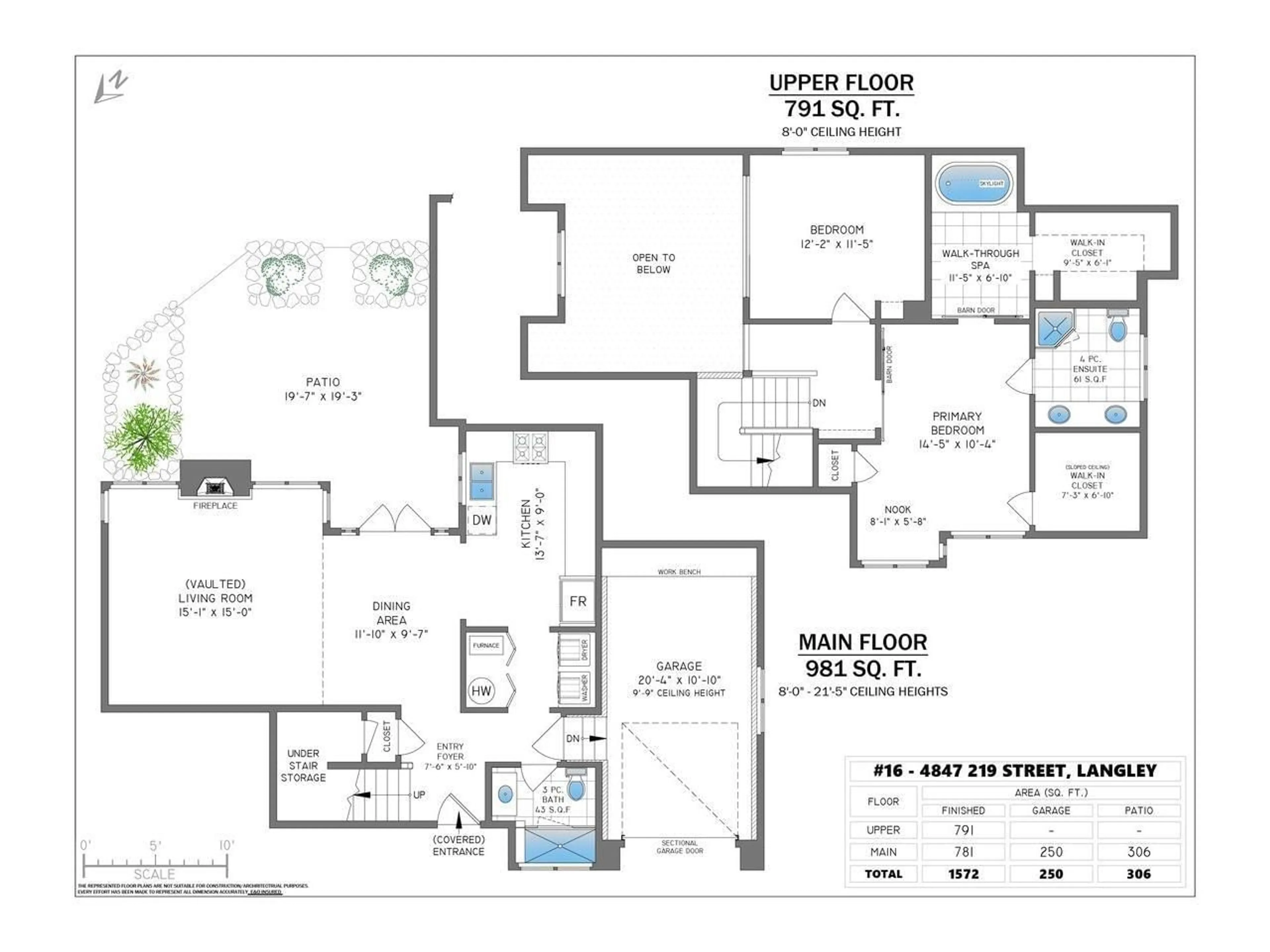 Floor plan for 16 - 4847 219 STREET, Langley British Columbia V3A8C1