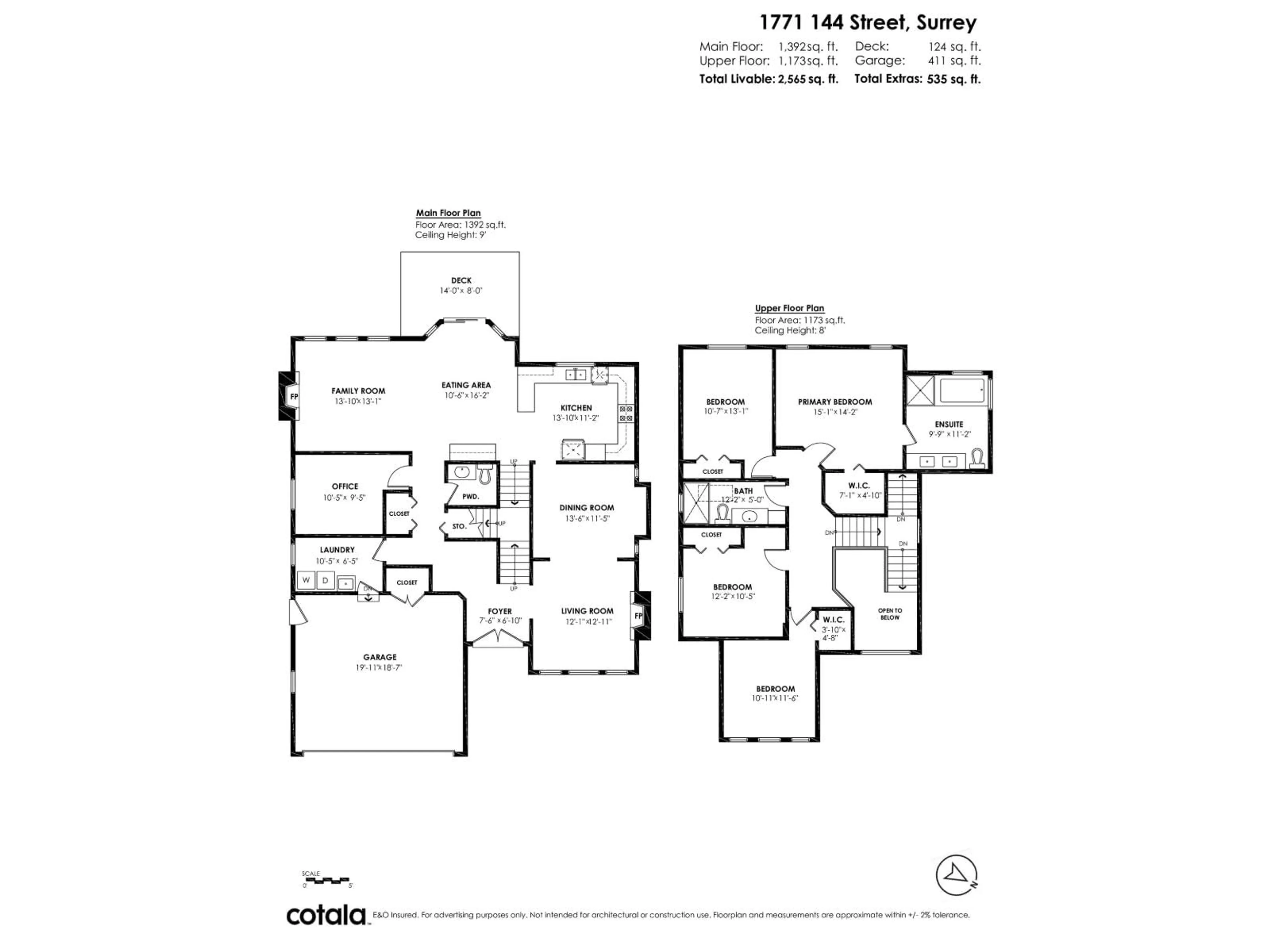 Floor plan for 1771 144 STREET, Surrey British Columbia V4A9W2