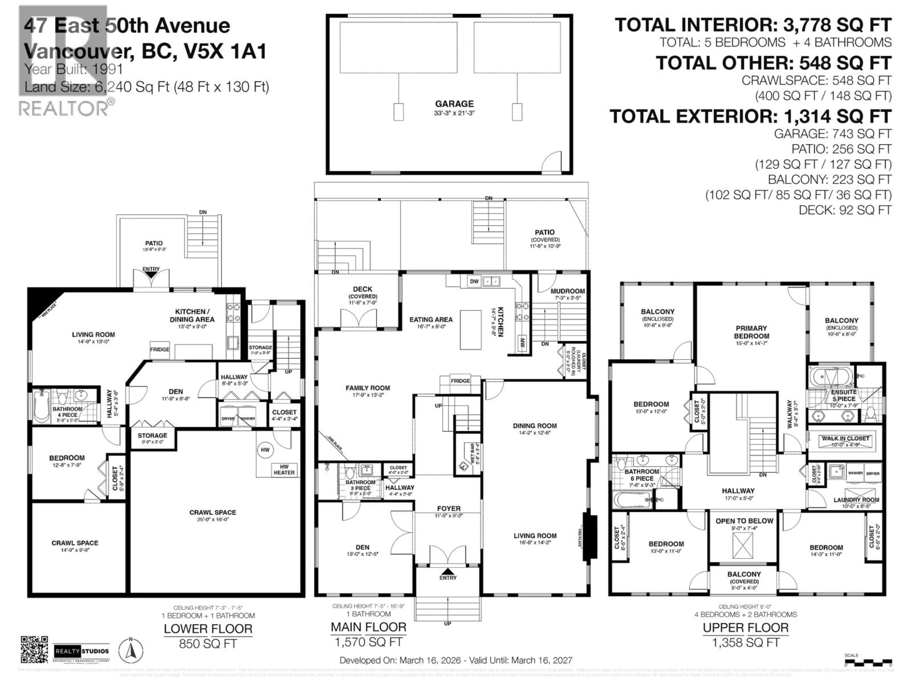 Floor plan for 47 50TH AVENUE, Vancouver British Columbia V5X1A1